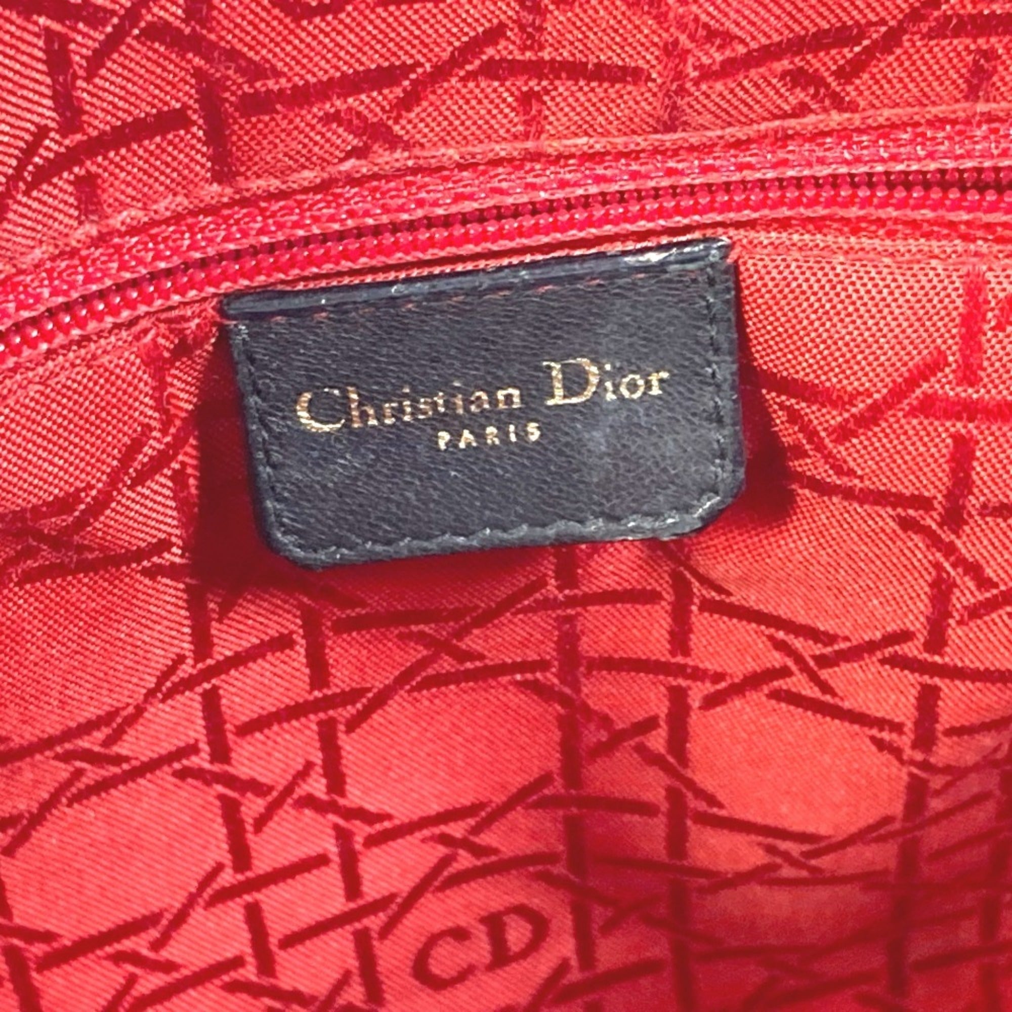 Christian Dior Black Leather Handbag Shoulder Bag ()
