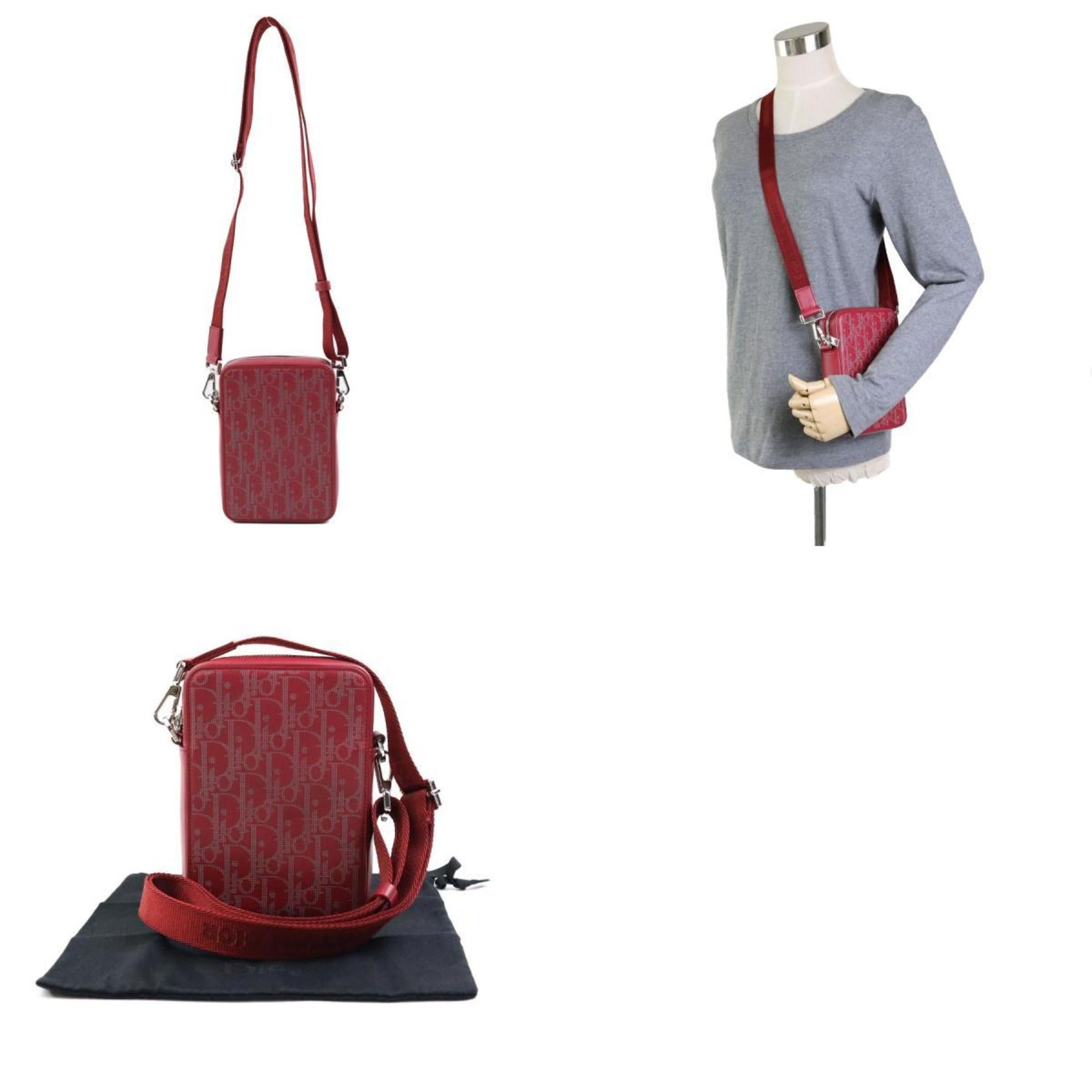 Christian Dior Red Color Leather Shoulder Bag ()
