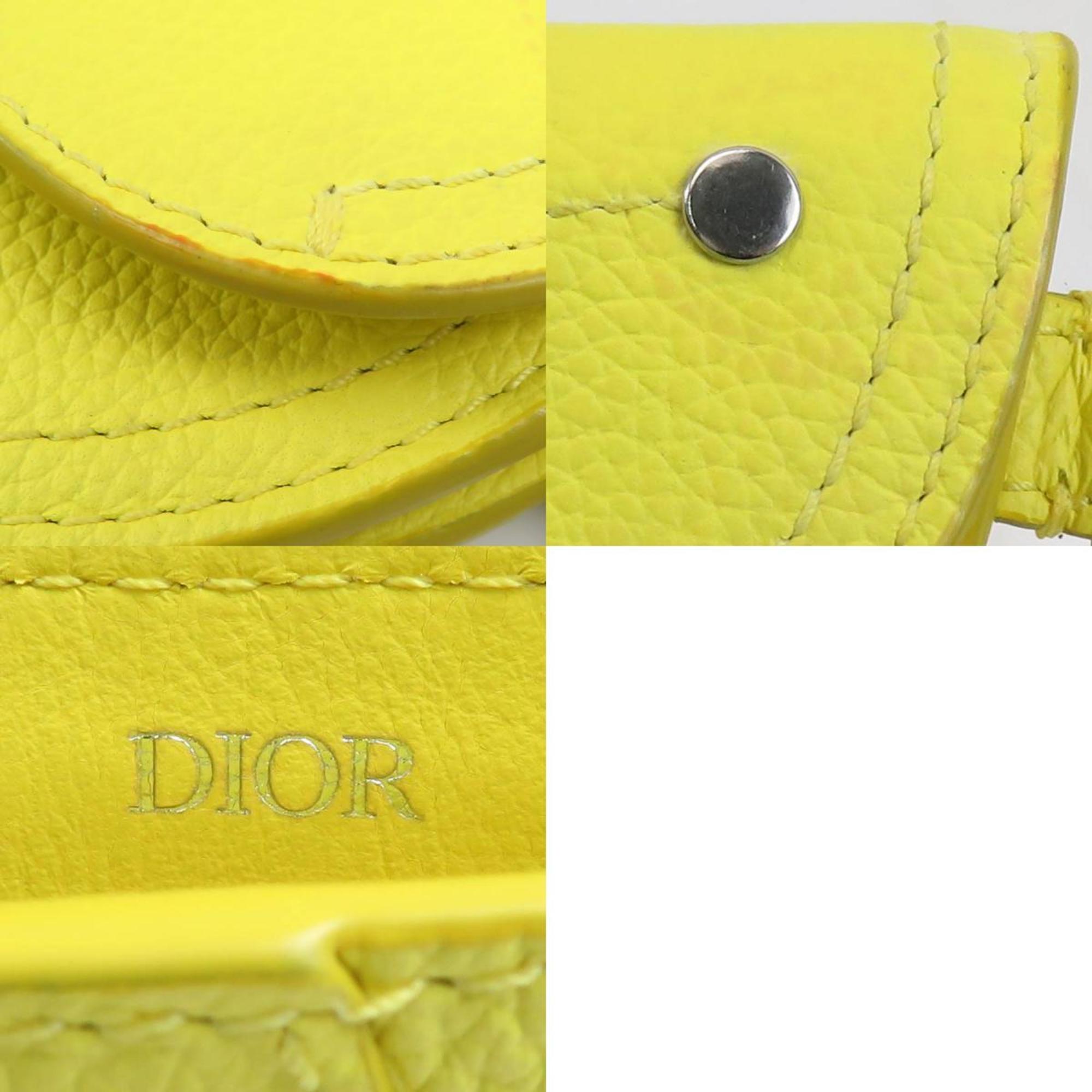 Christian Dior Yellow Leather Pouch ()