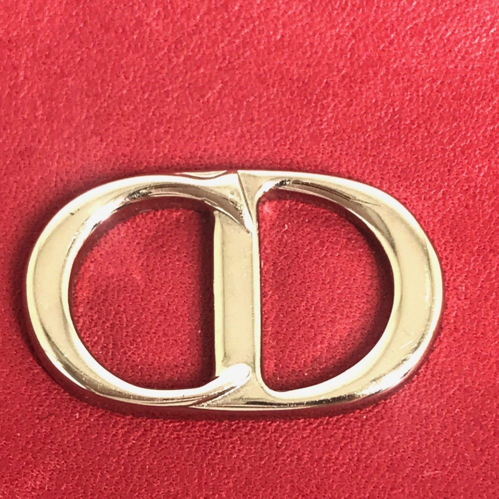Christian Dior Red Leather Shoulder Bag ()