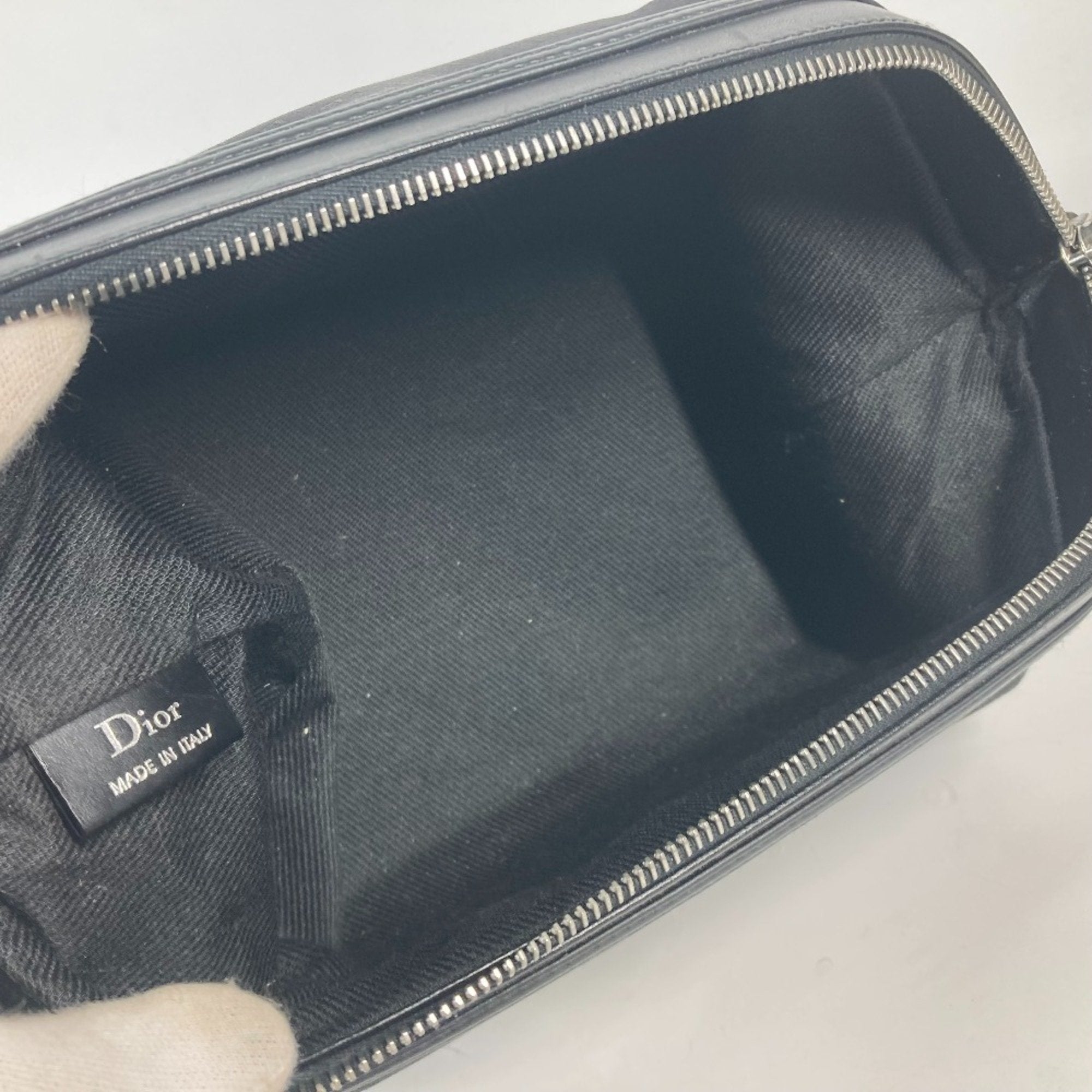 Christian Dior Black Canvas Leather Pouch ()