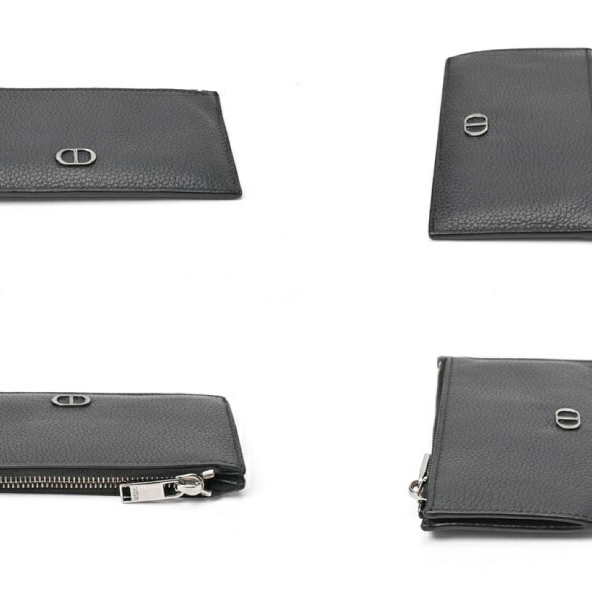 Christian Dior Black Leather Coin Purse/Coin Case ()