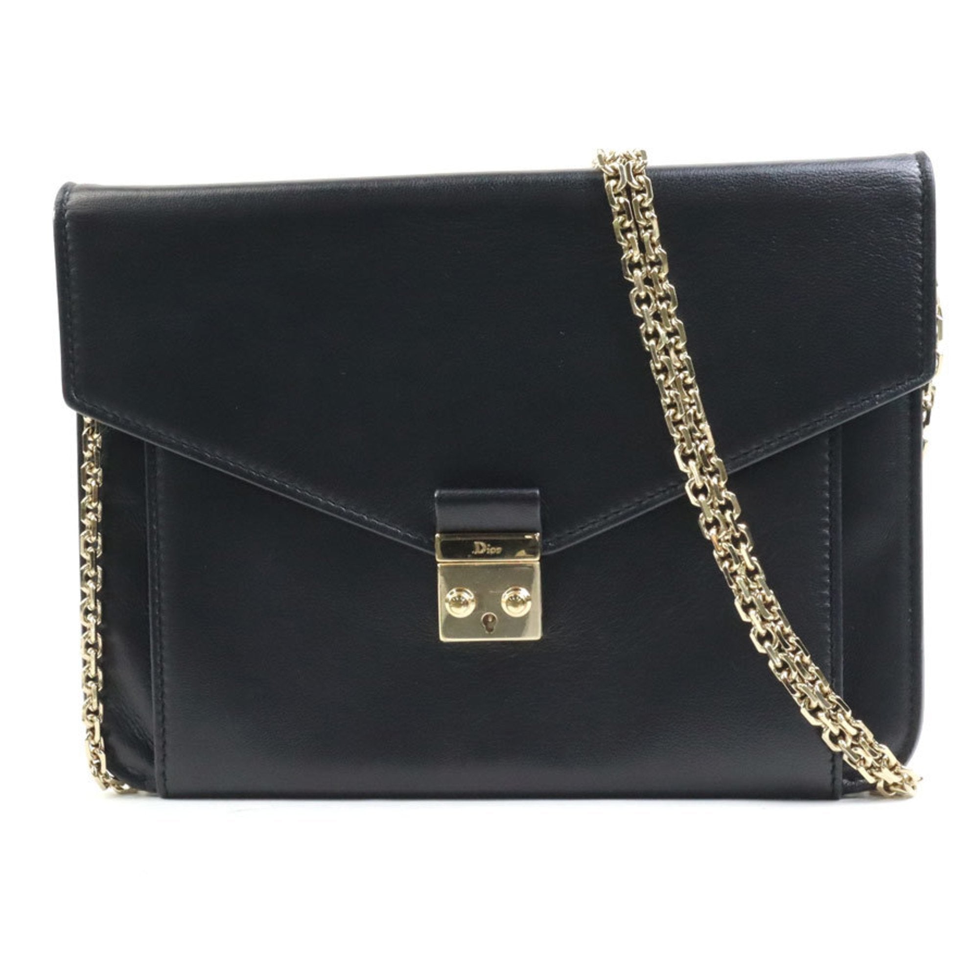 Christian Dior Black Leather Clutch Bag ()