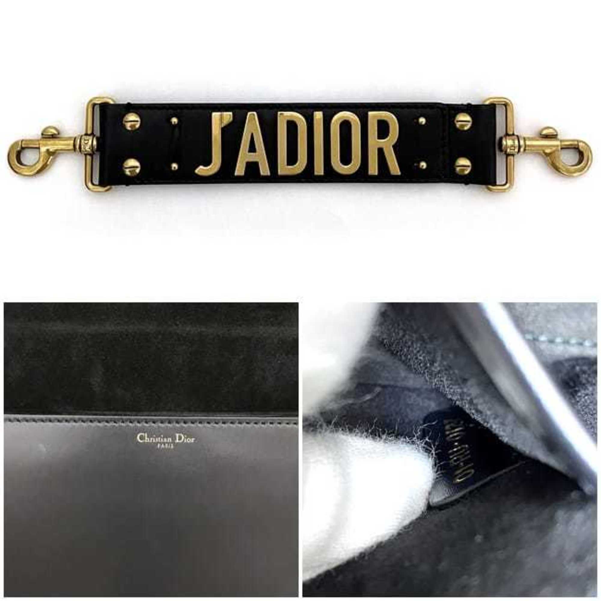 Christian Dior Black Leather Clutch Bag Handbag ()