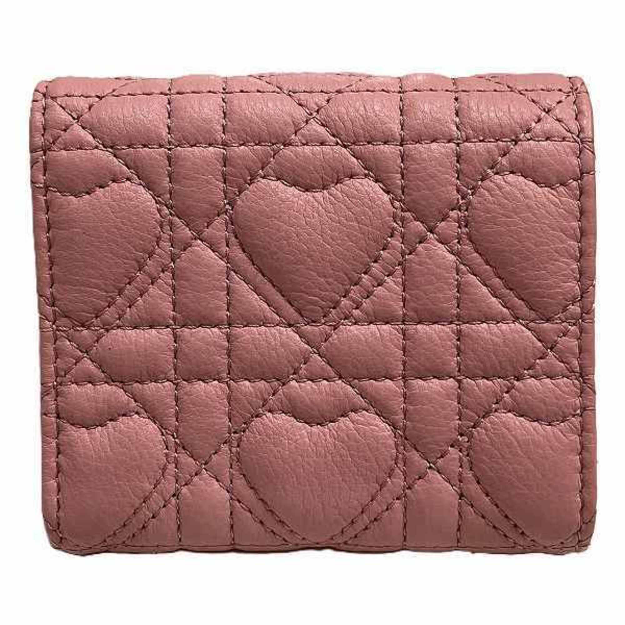 Christian Dior Pink Leather Wallet (Tri-Fold) ()