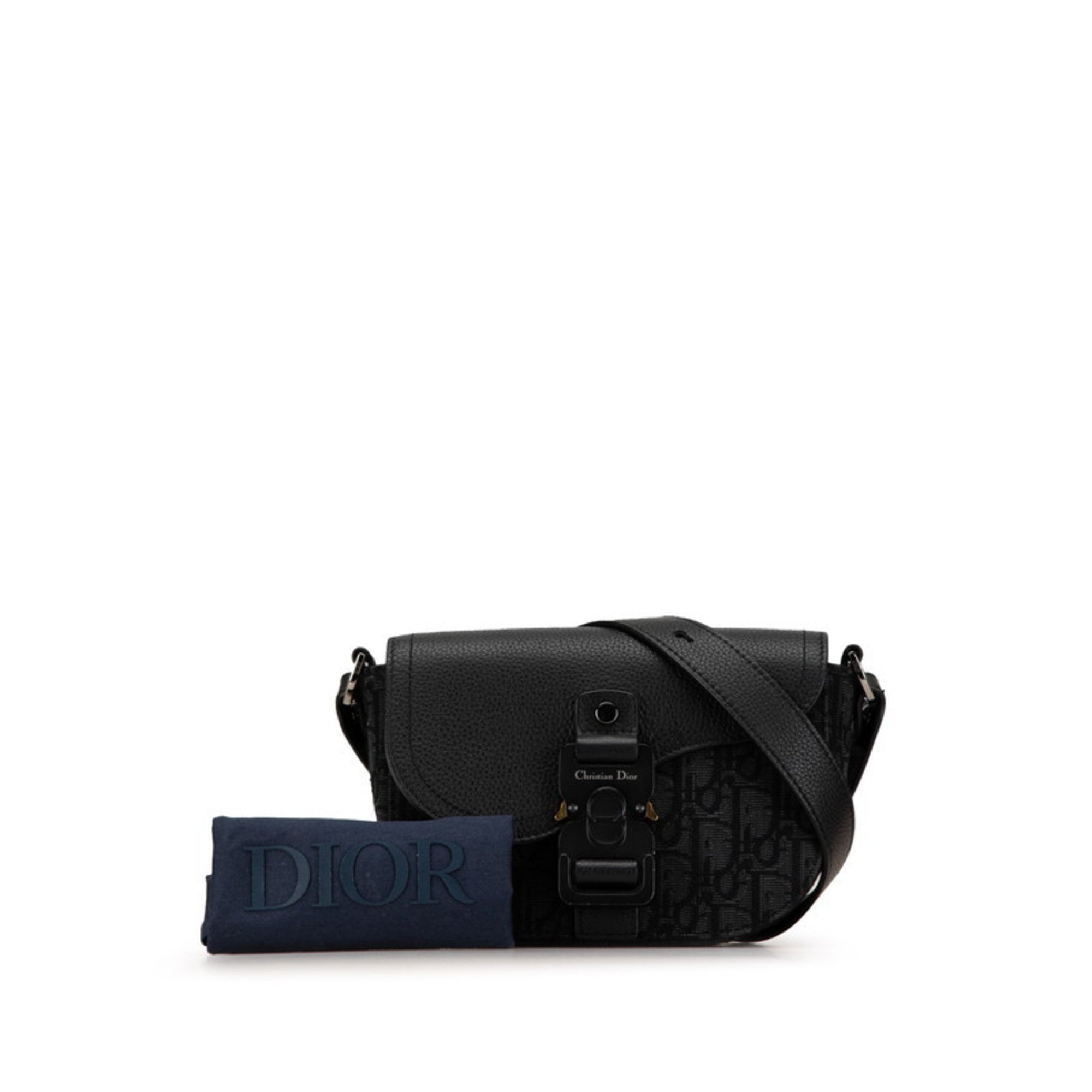 Christian Dior Black Canvas Leather Shoulder Bag ()