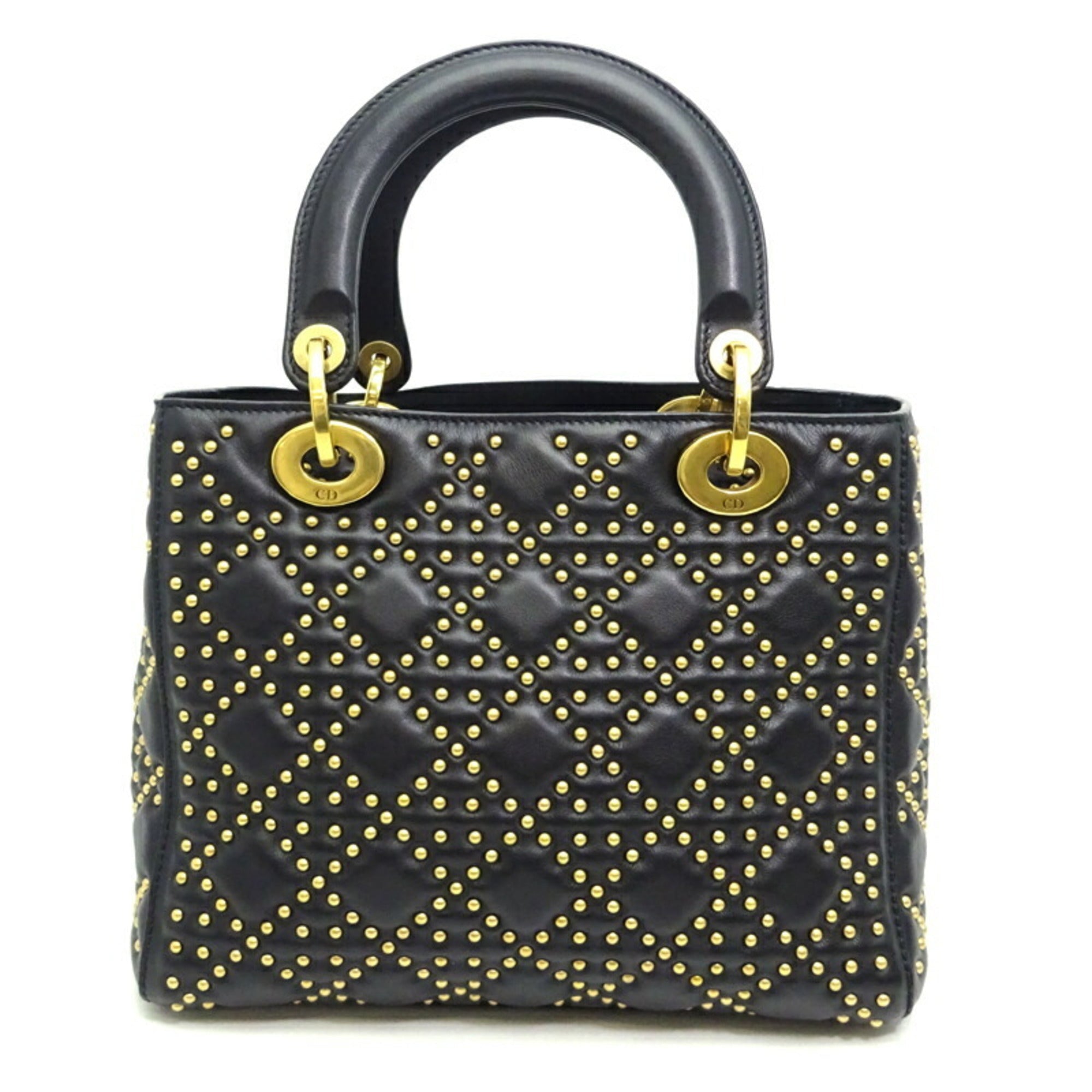 Christian Dior Lady Dior Black Leather Handbag ()