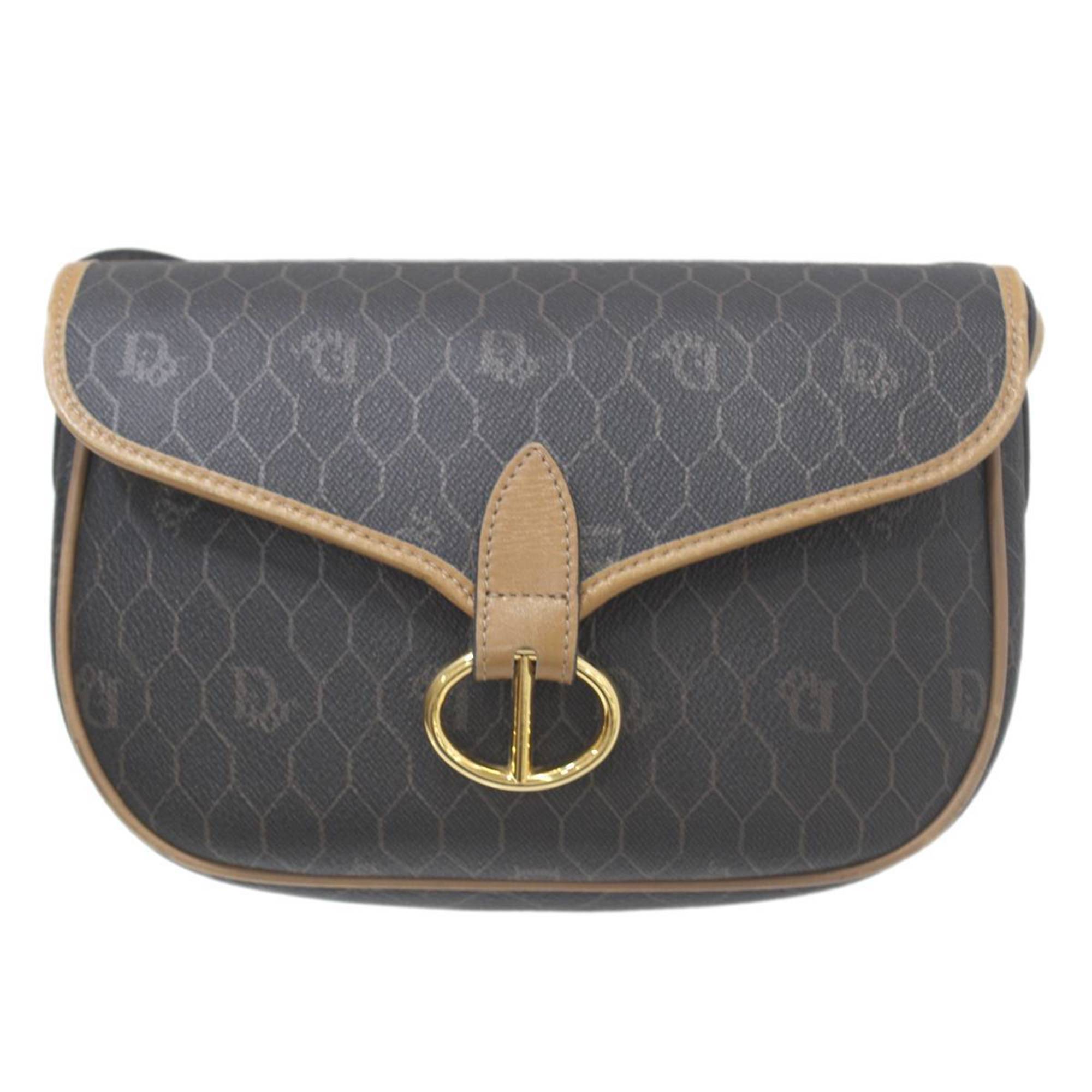 Christian Dior Brown Gray Shoulder Bag ()
