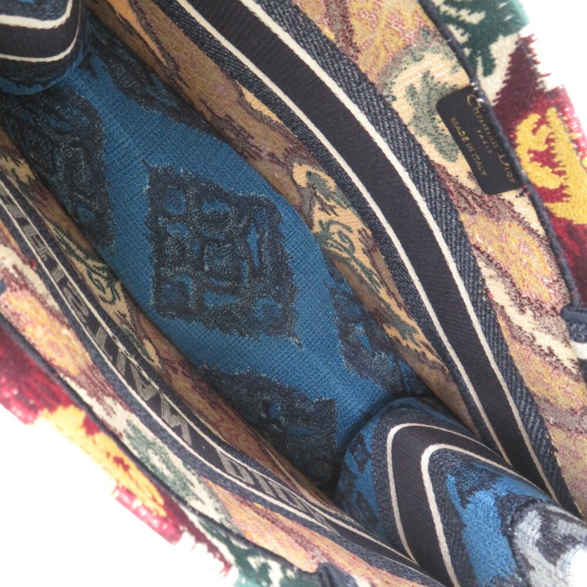 Christian Dior Blue Red Color Yellow Canvas Tote Bag ()