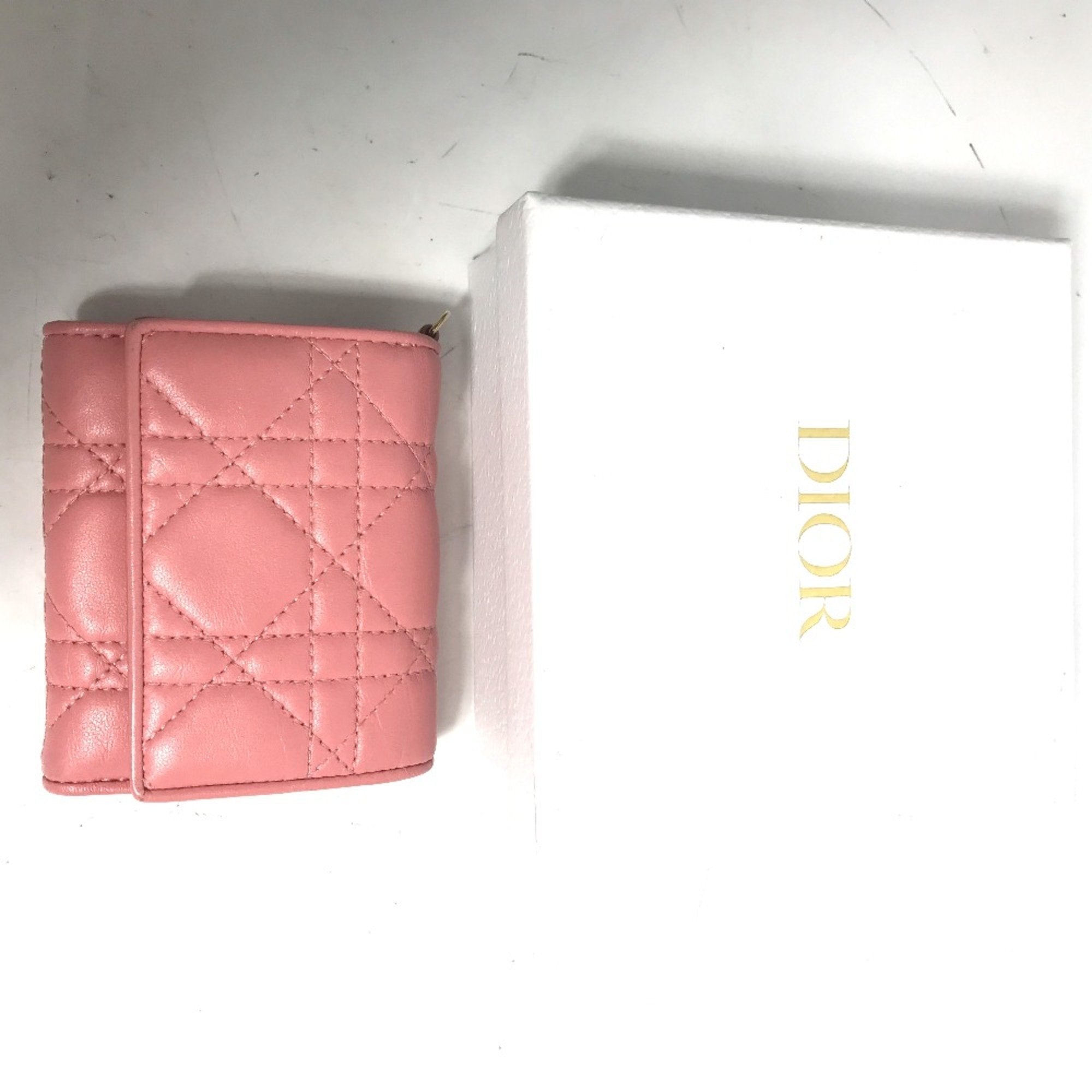Christian Dior Pink Leather Wallet (Tri-Fold) ()