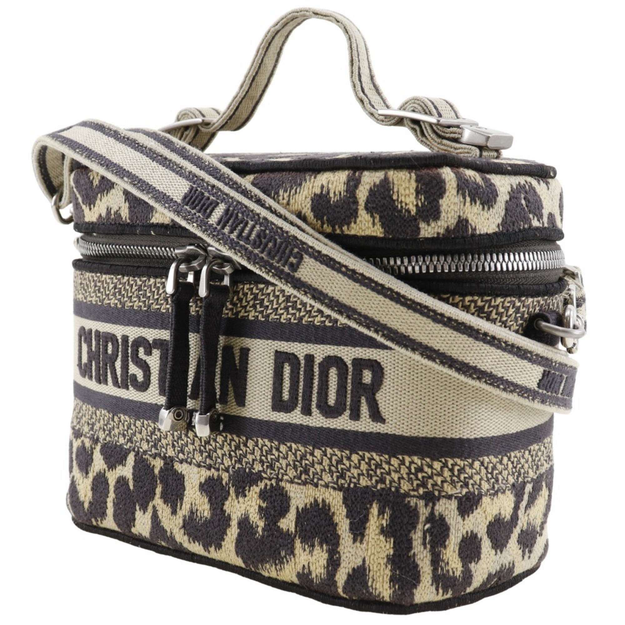 Christian Dior Beige Canvas Handbag Vanity Bag ()
