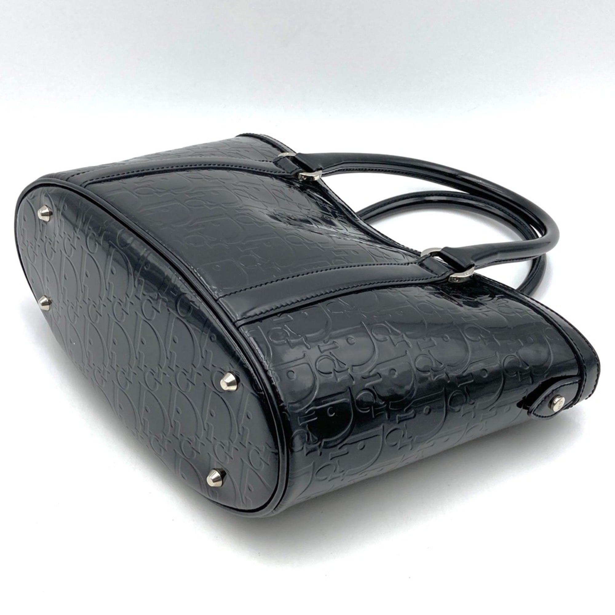 Christian Dior Black Leather Handbag Tote Bag ()