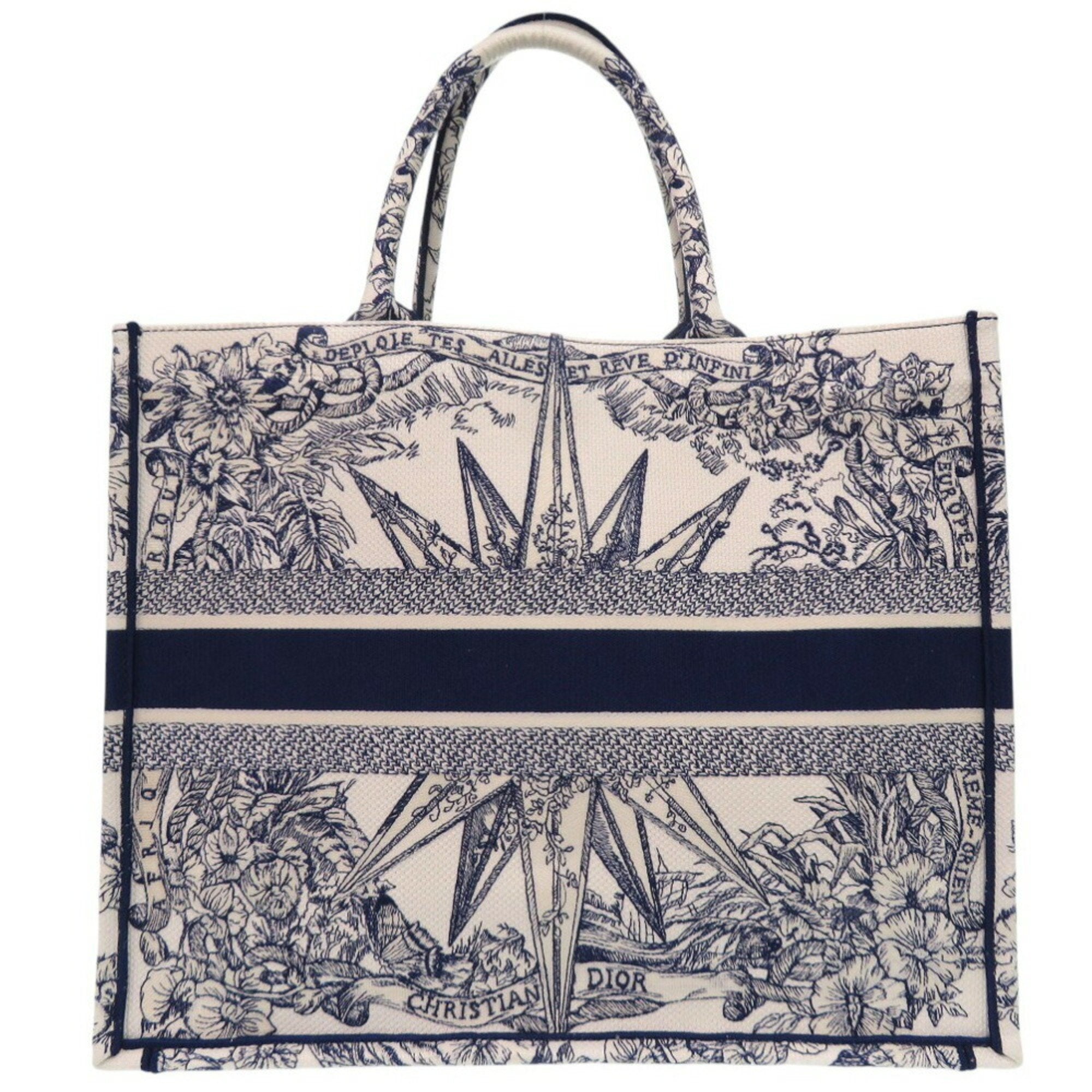 Christian Dior Blue White Canvas Handbag ()