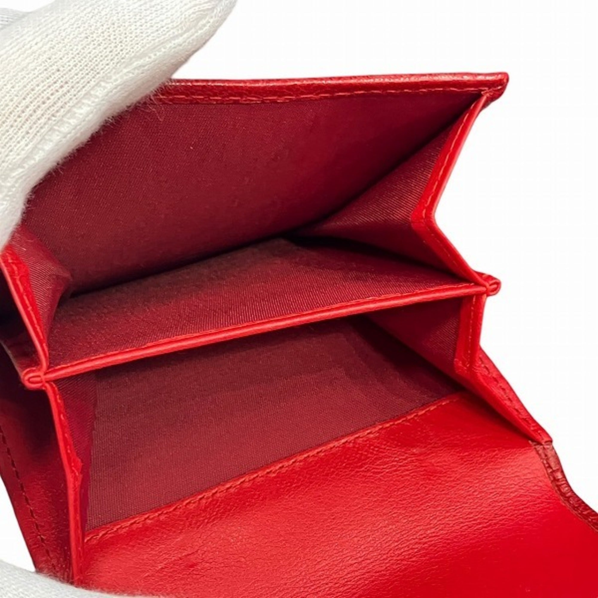 Christian Dior Trotter Beige Brown Red Color Pvc Leather Wallet (Bi-Fold) ()