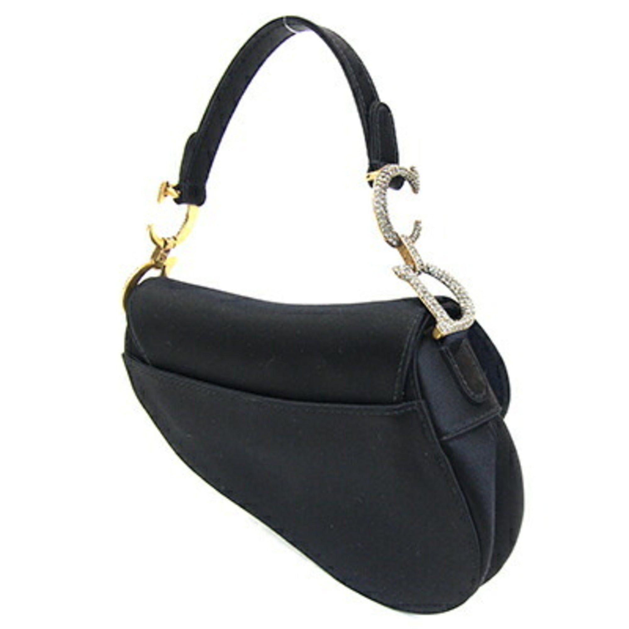 Christian Dior Black Satin Saddle Bag ()