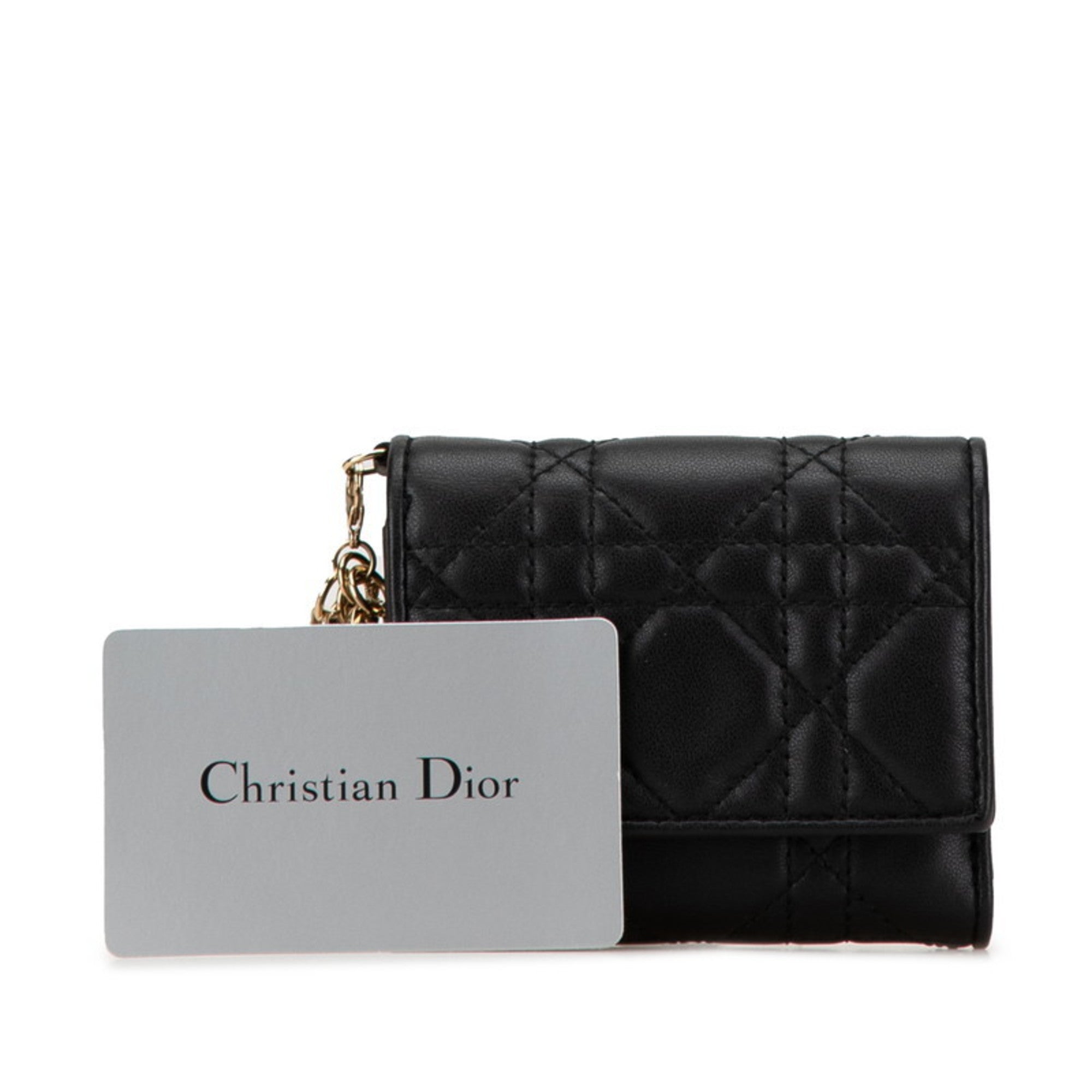 Christian Dior Black Leather Wallet (Tri-Fold) ()