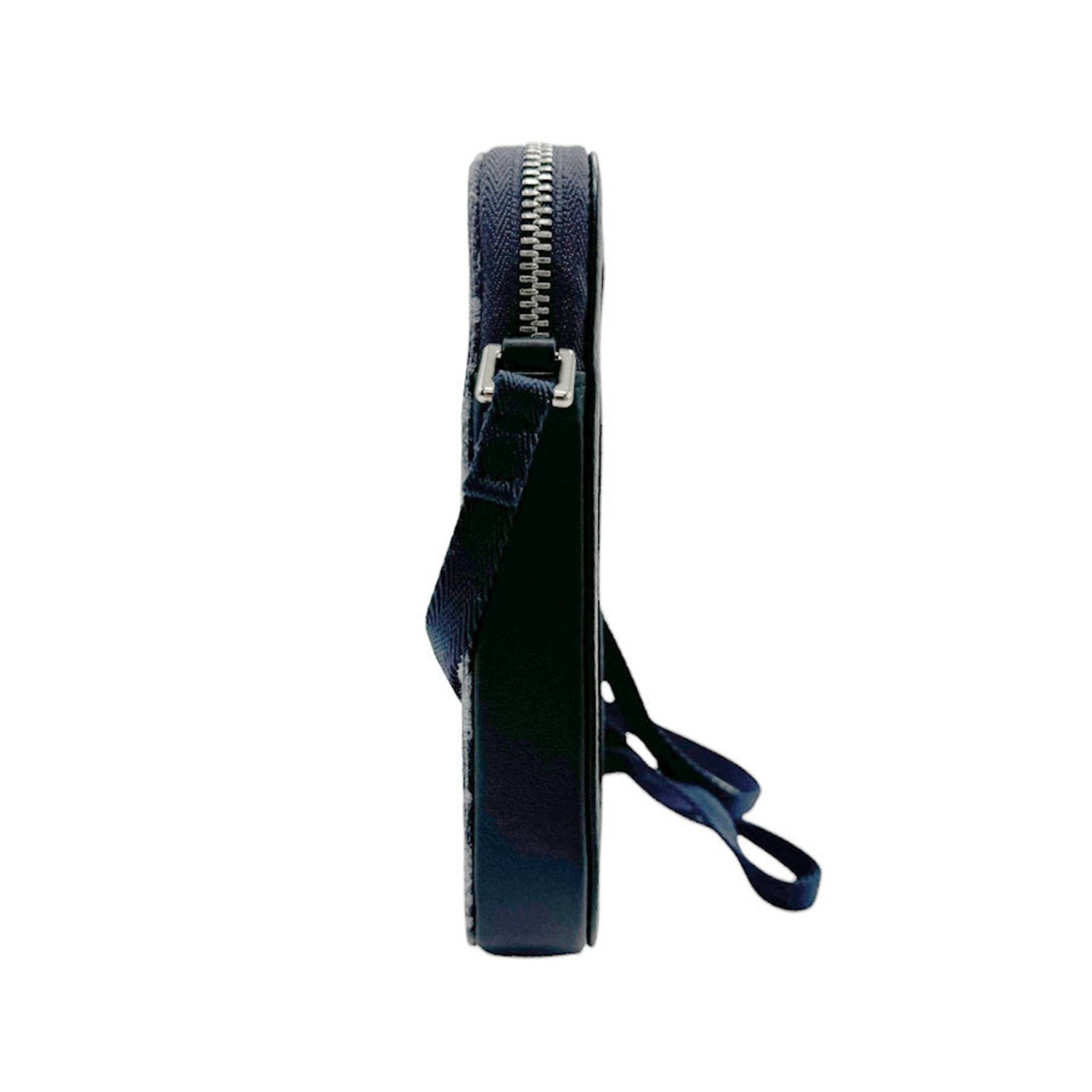 Christian Dior Navy Canvas Leather Shoulder Bag ()