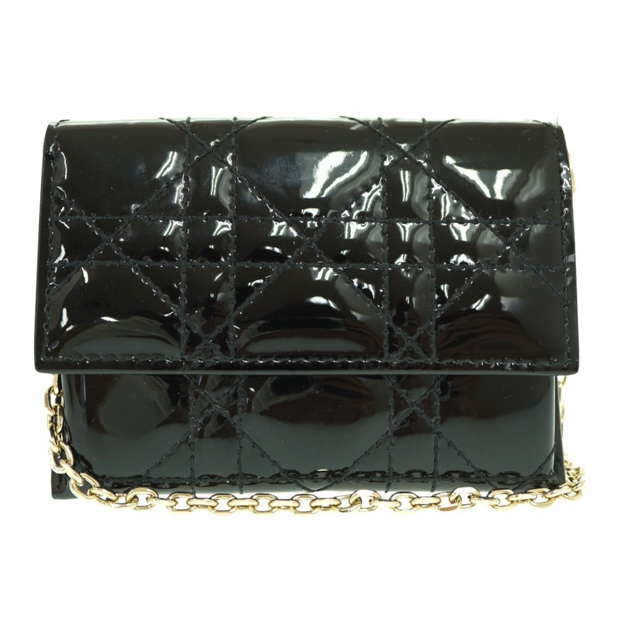 Christian Dior Black Patent Leather Shoulder Bag ()