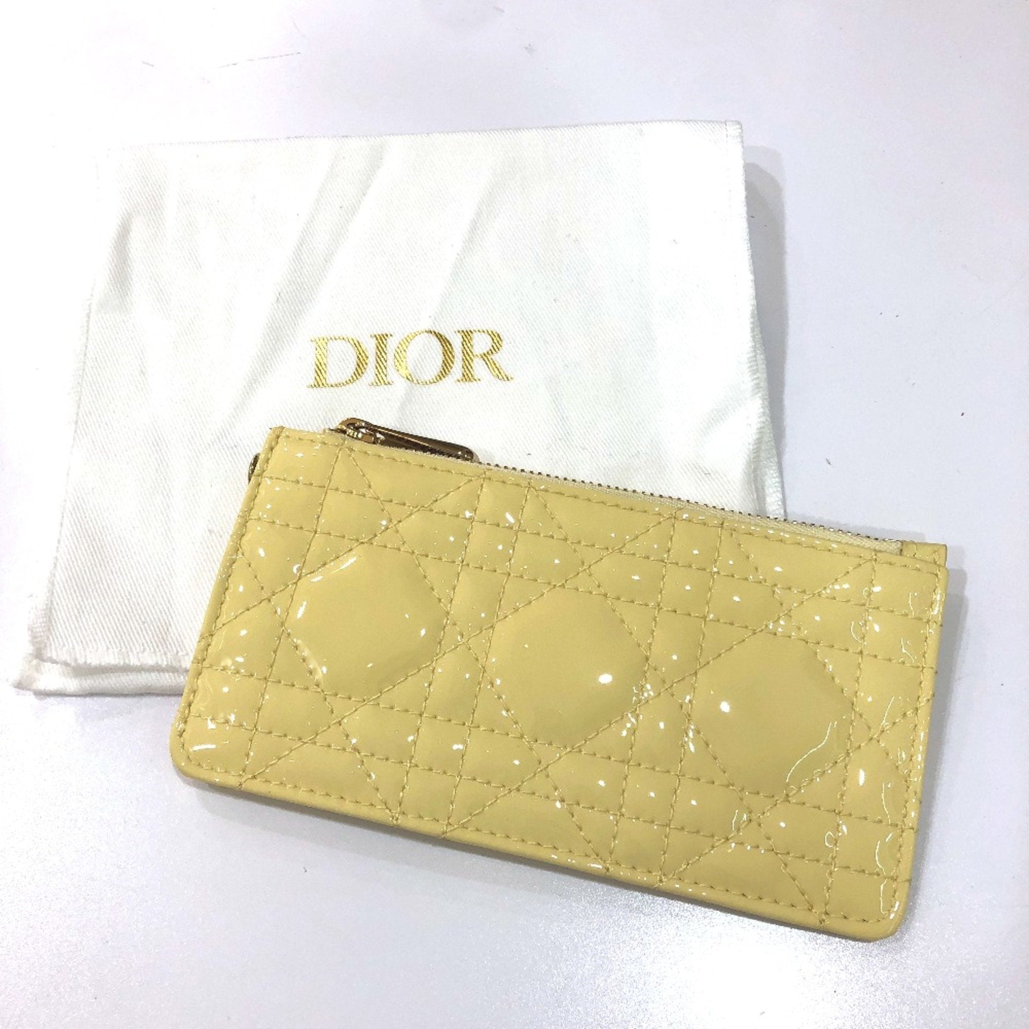 Christian Dior Beige Patent Leather Coin Purse/Coin Case ()