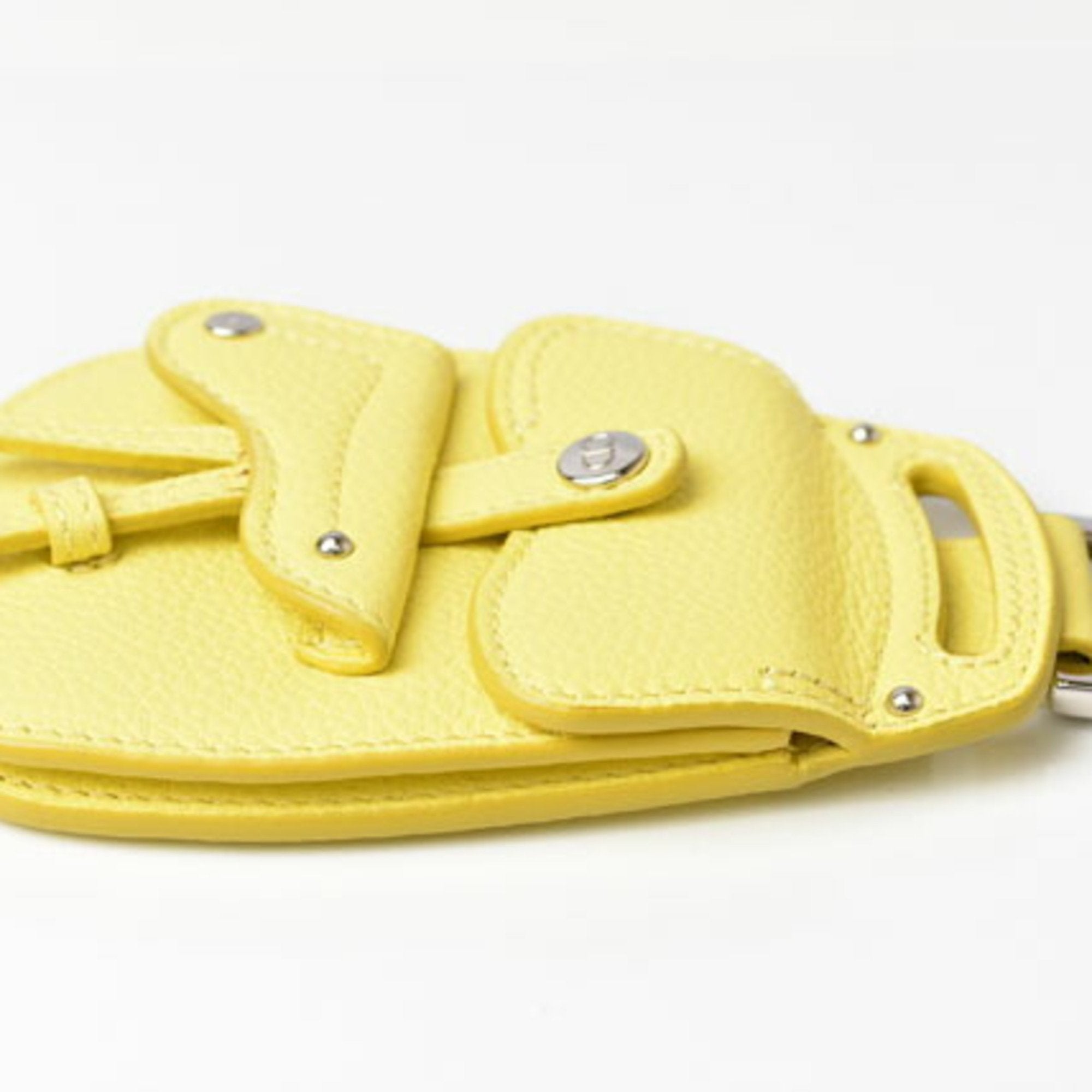Christian Dior Yellow Leather Metal Coin Purse/Coin Case ()