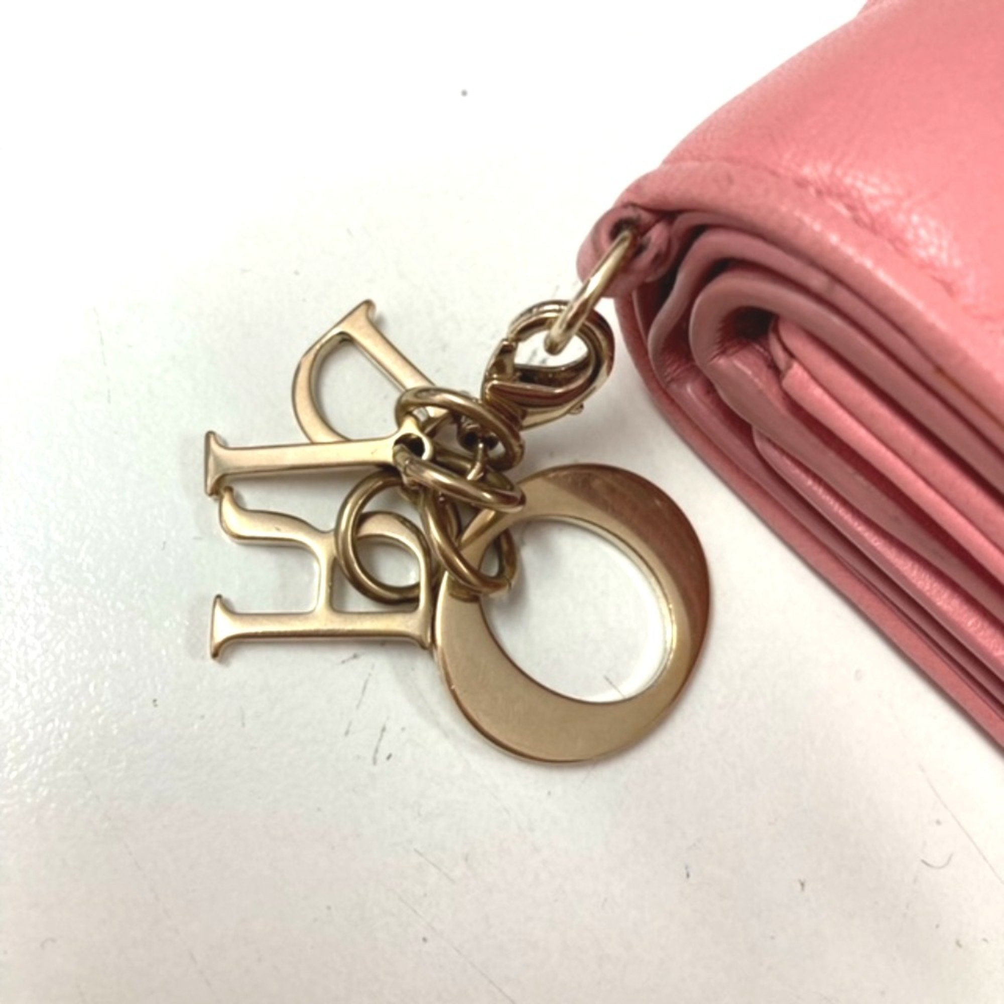 Christian Dior Pink Leather Wallet (Tri-Fold) ()