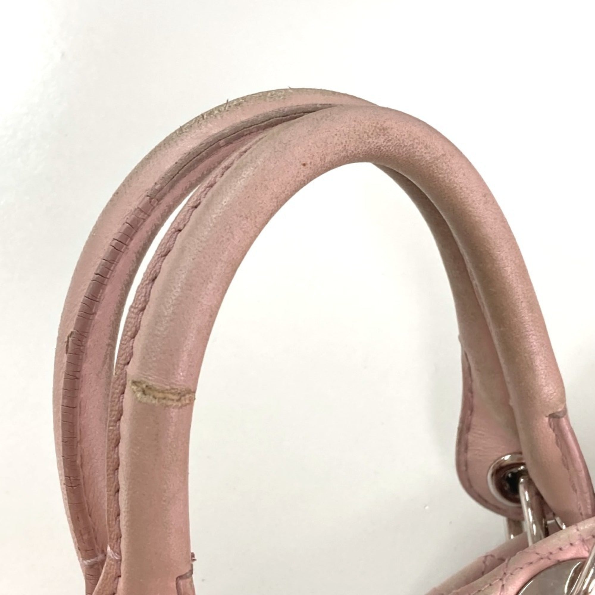 Christian Dior Pink Leather Handbag Shoulder Bag Tote Bag ()