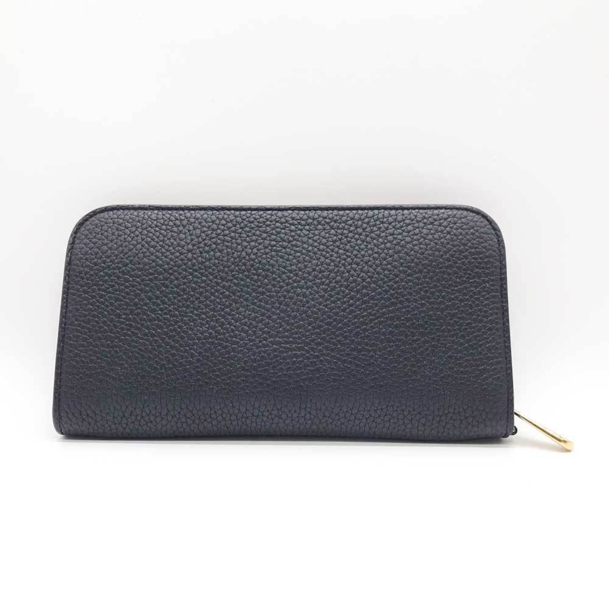 Christian Dior Diorissimo Black Leather Long Wallet (Bi-Fold) ()