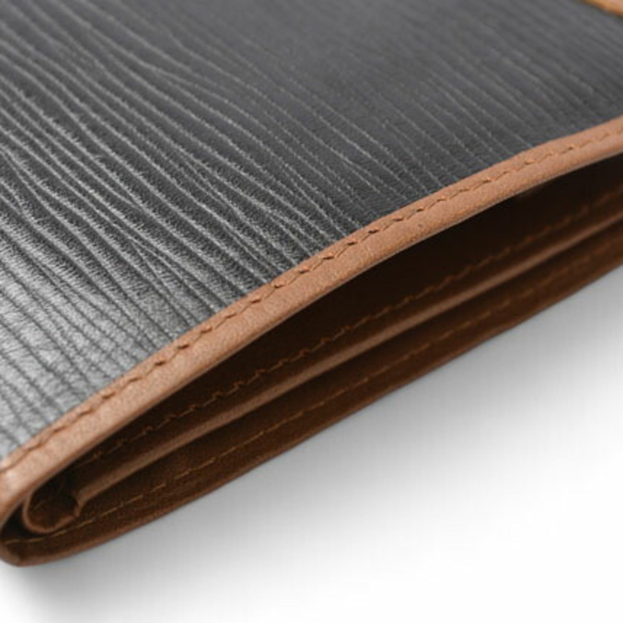 Christian Dior Black Brown Leather Wallet (Bi-Fold) ()