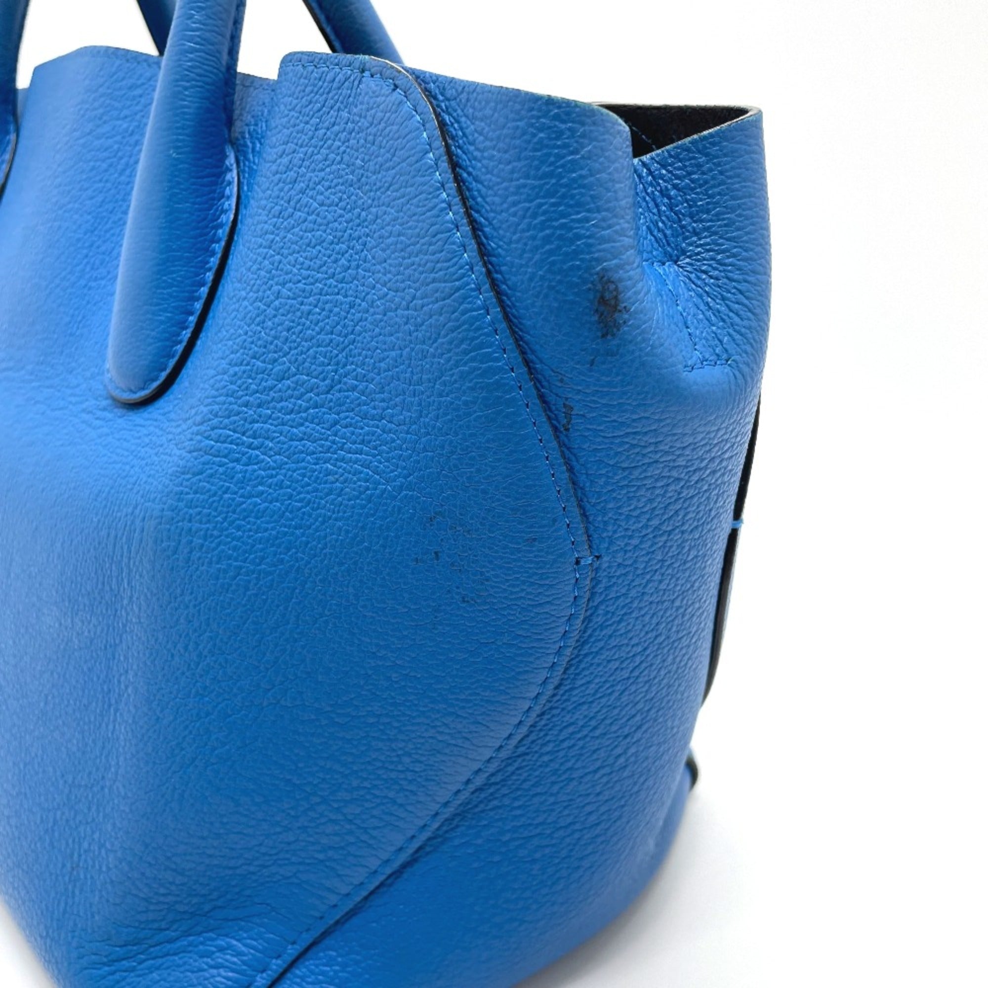 Christian Dior Blue Leather Tote Bag ()