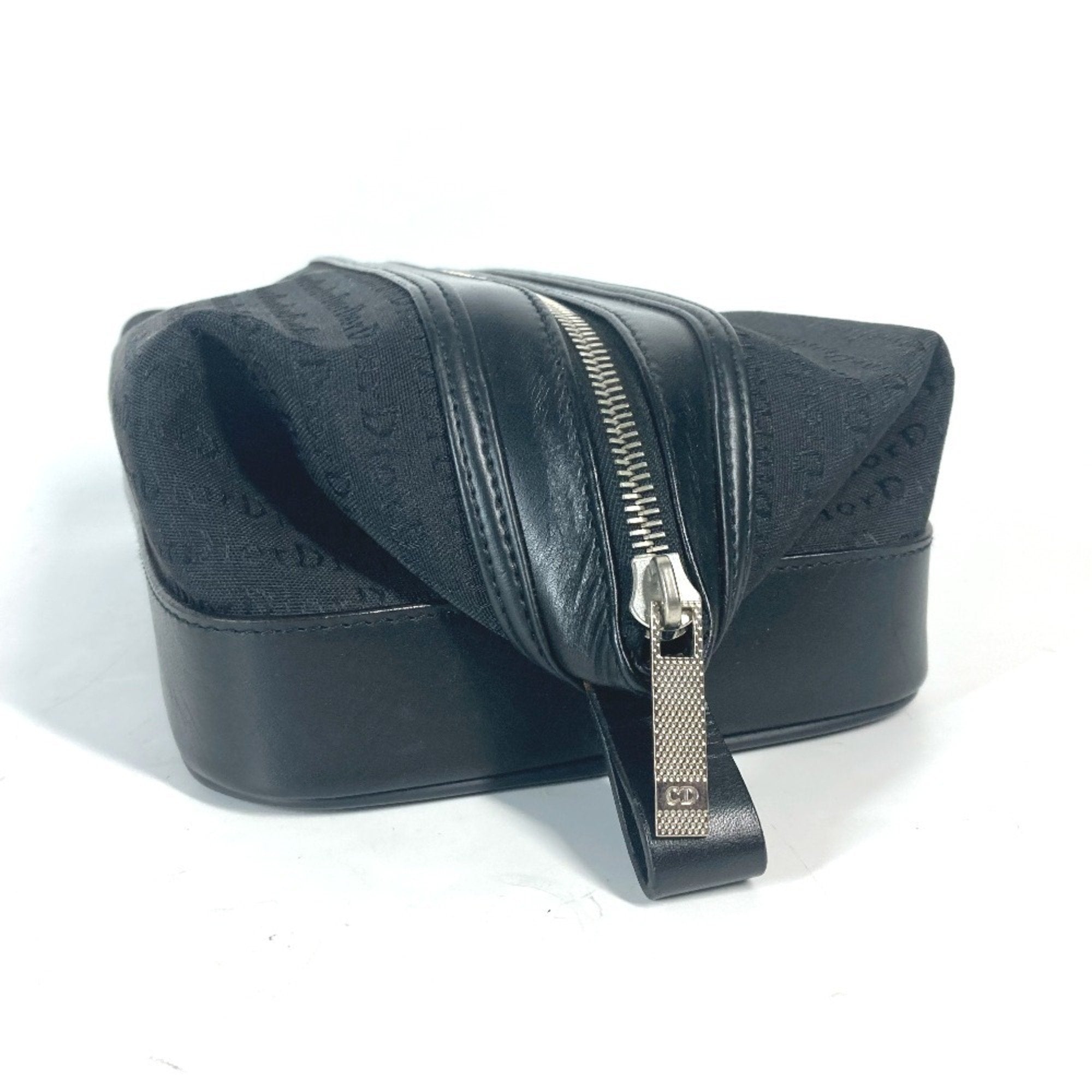 Christian Dior Black Canvas Leather Pouch ()