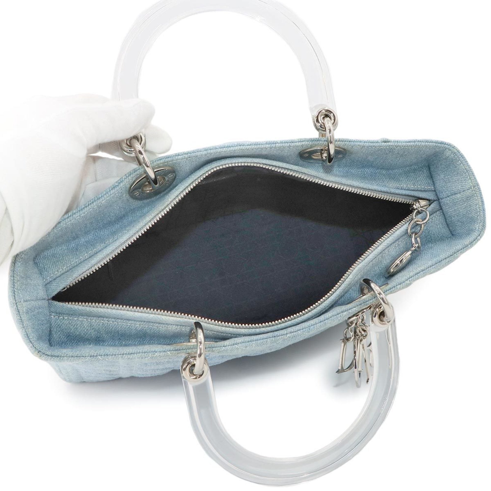 Christian Dior Blue Denim Handbag Shoulder Bag ()
