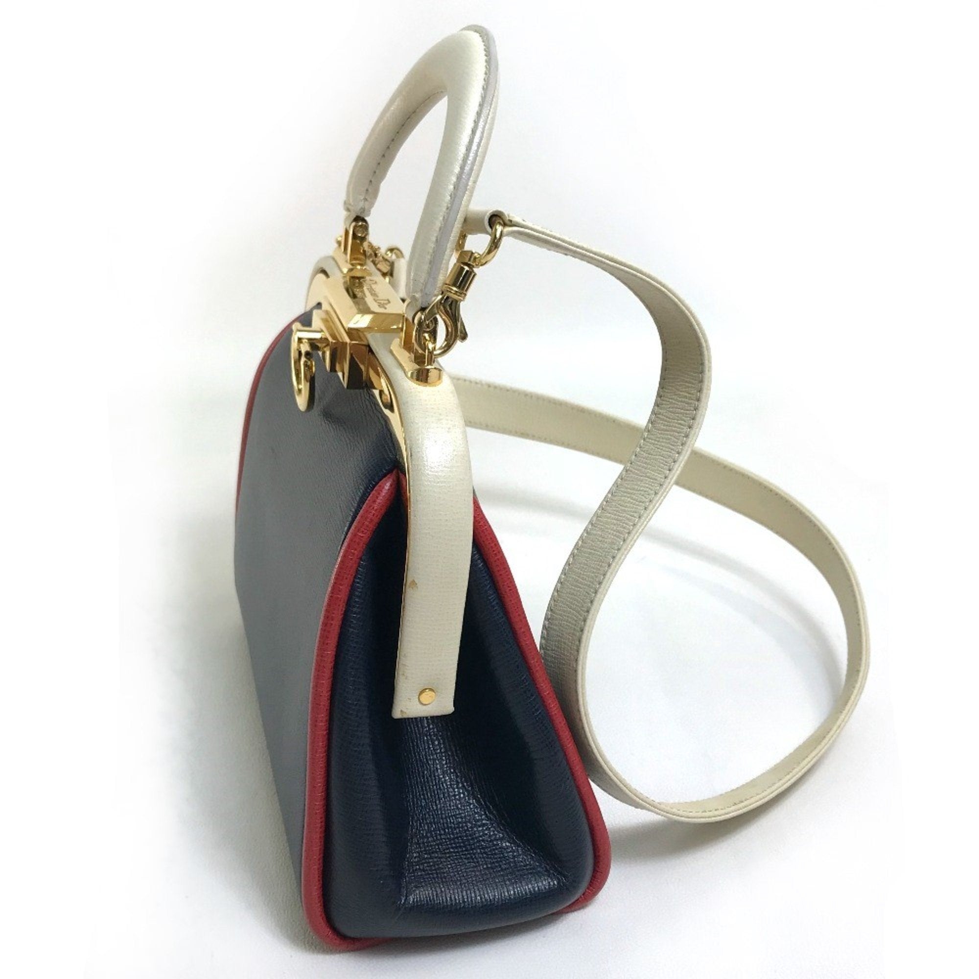 Christian Dior Navy Leather Handbag ()