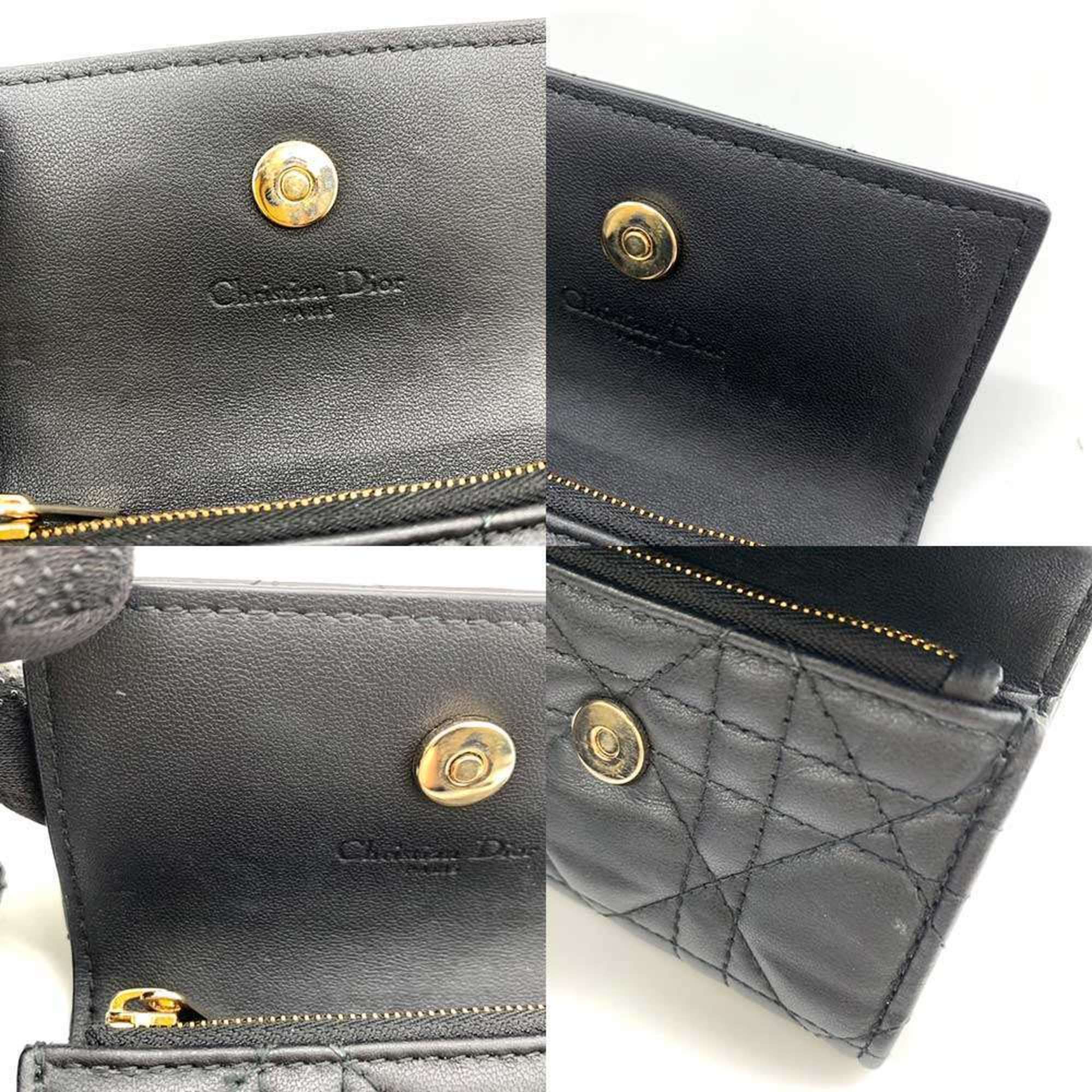 Christian Dior Miss Dior Black Leather Bill Wallet (Bi-Fold) ()