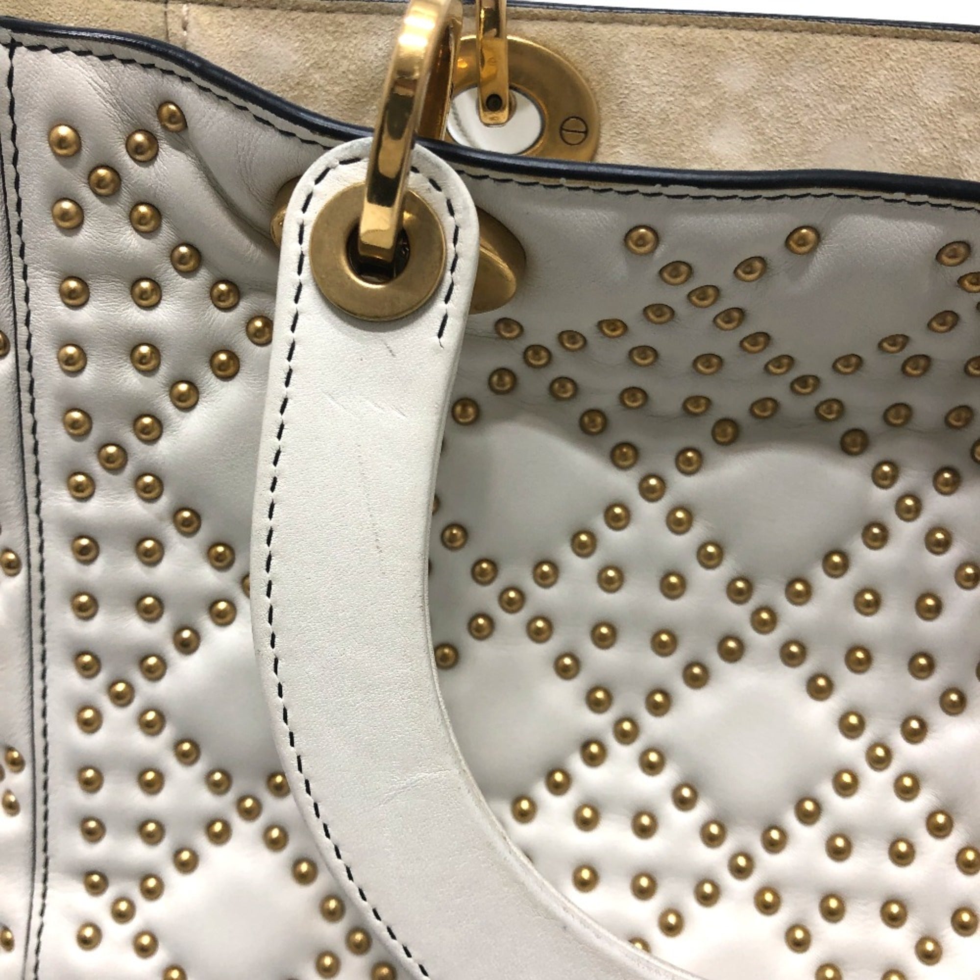 Christian Dior White Leather Handbag ()