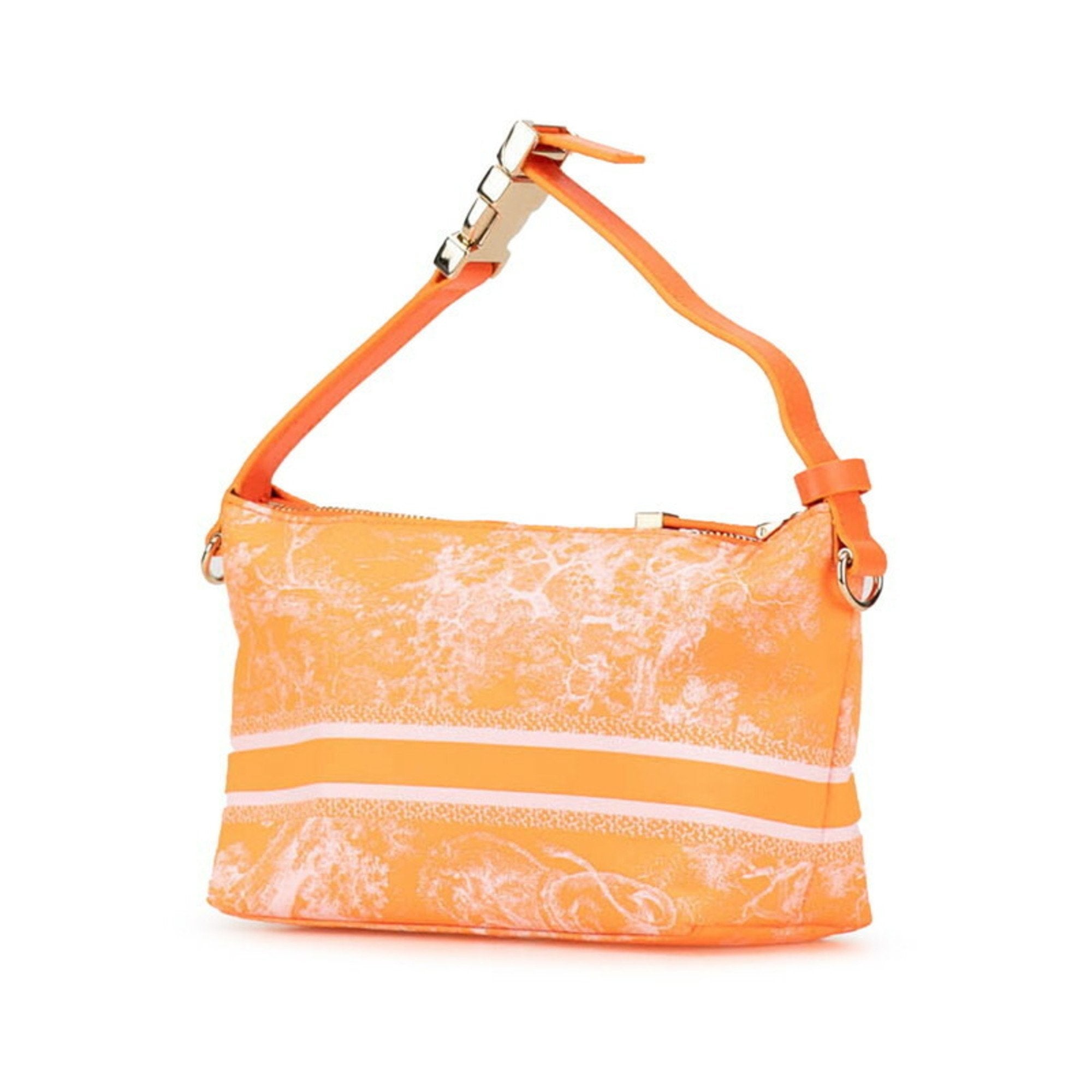 Christian Dior Orange Nylon Leather Handbag ()