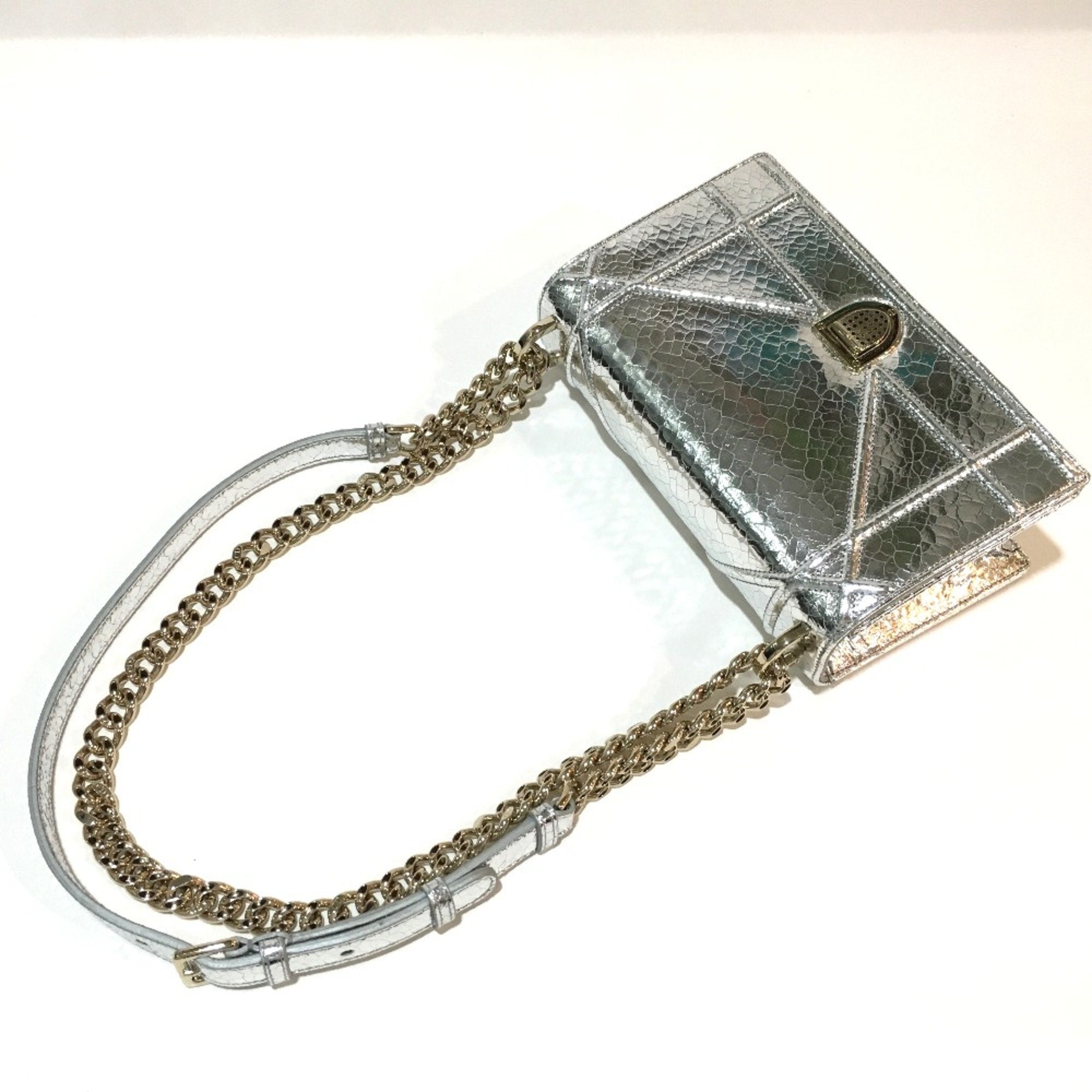 Christian Dior Silver Leather Shoulder Bag ()
