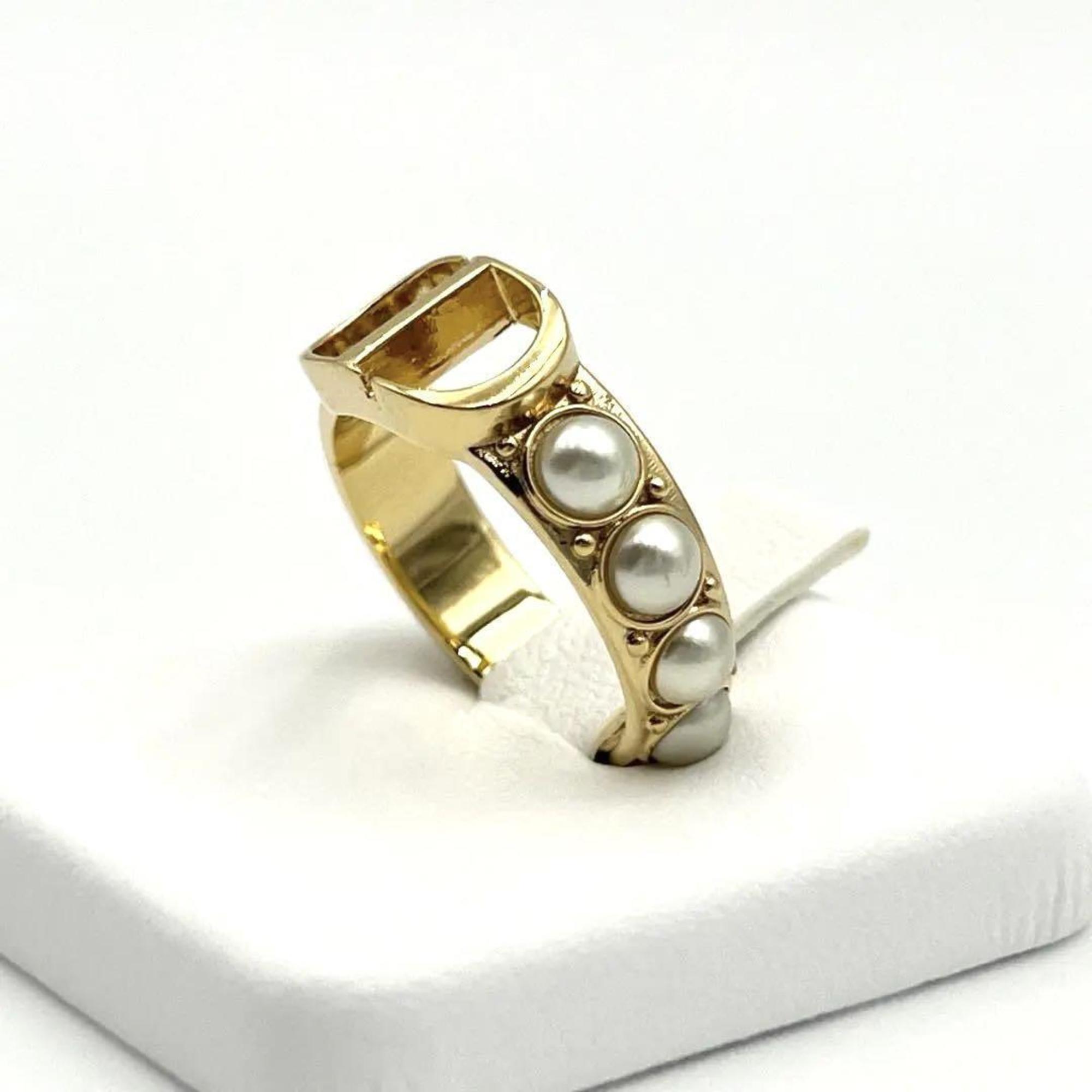 Christian Dior Gold Metal Band Ring ()