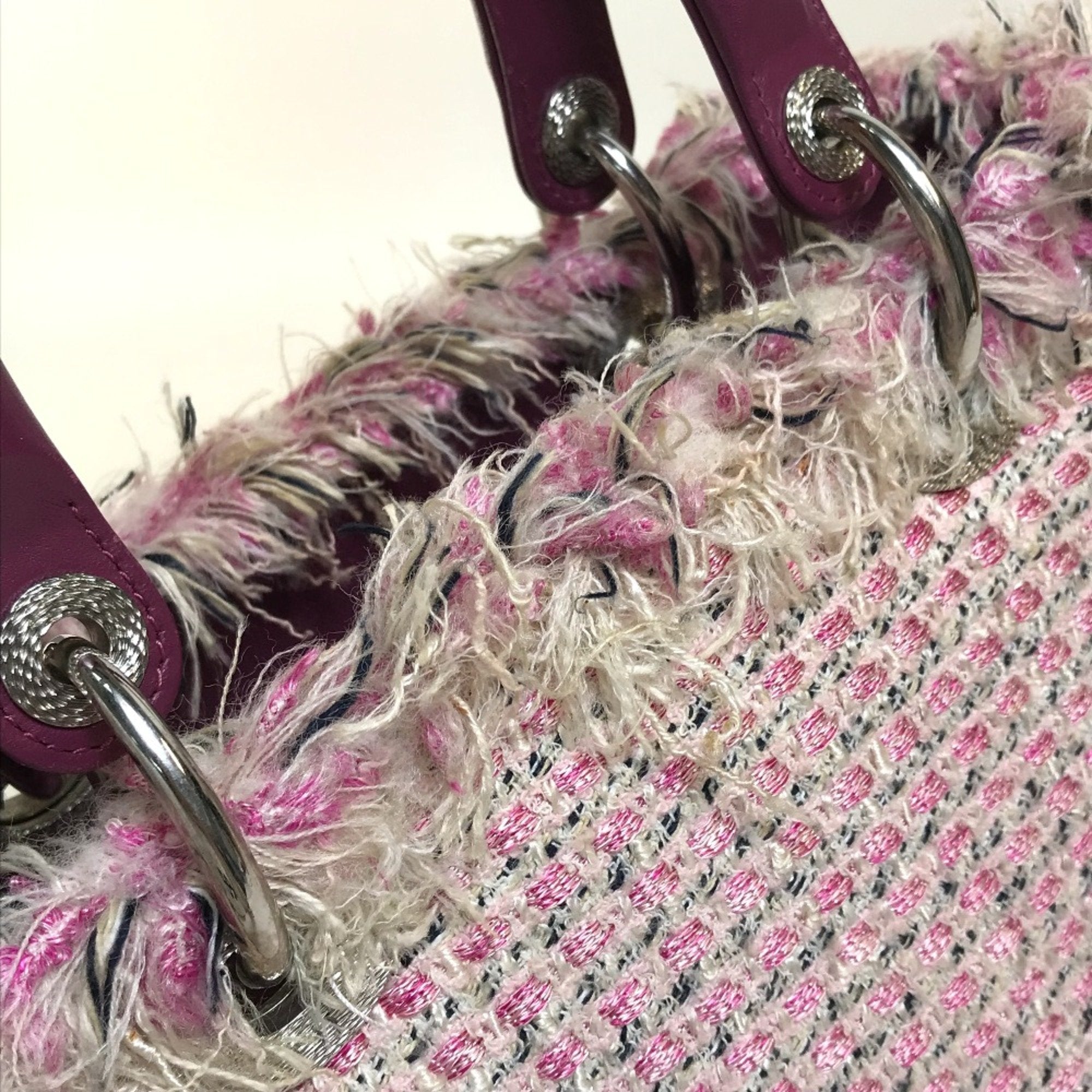 Christian Dior Pink Tweed Handbag ()