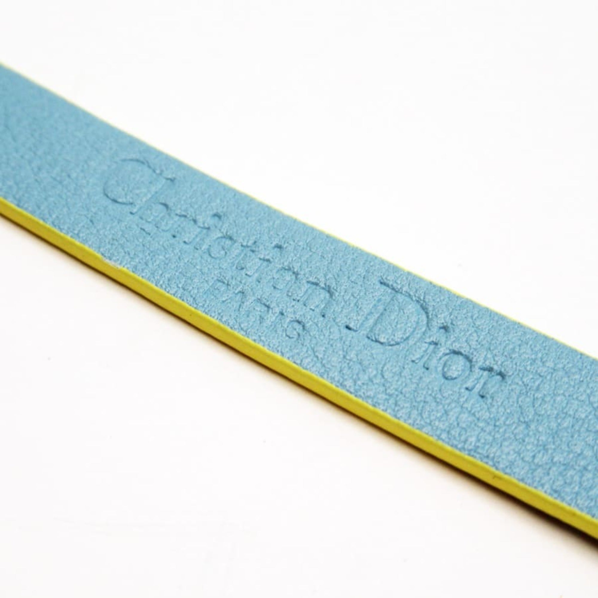 Christian Dior Blue Silver White Yellow Leather Choker ()