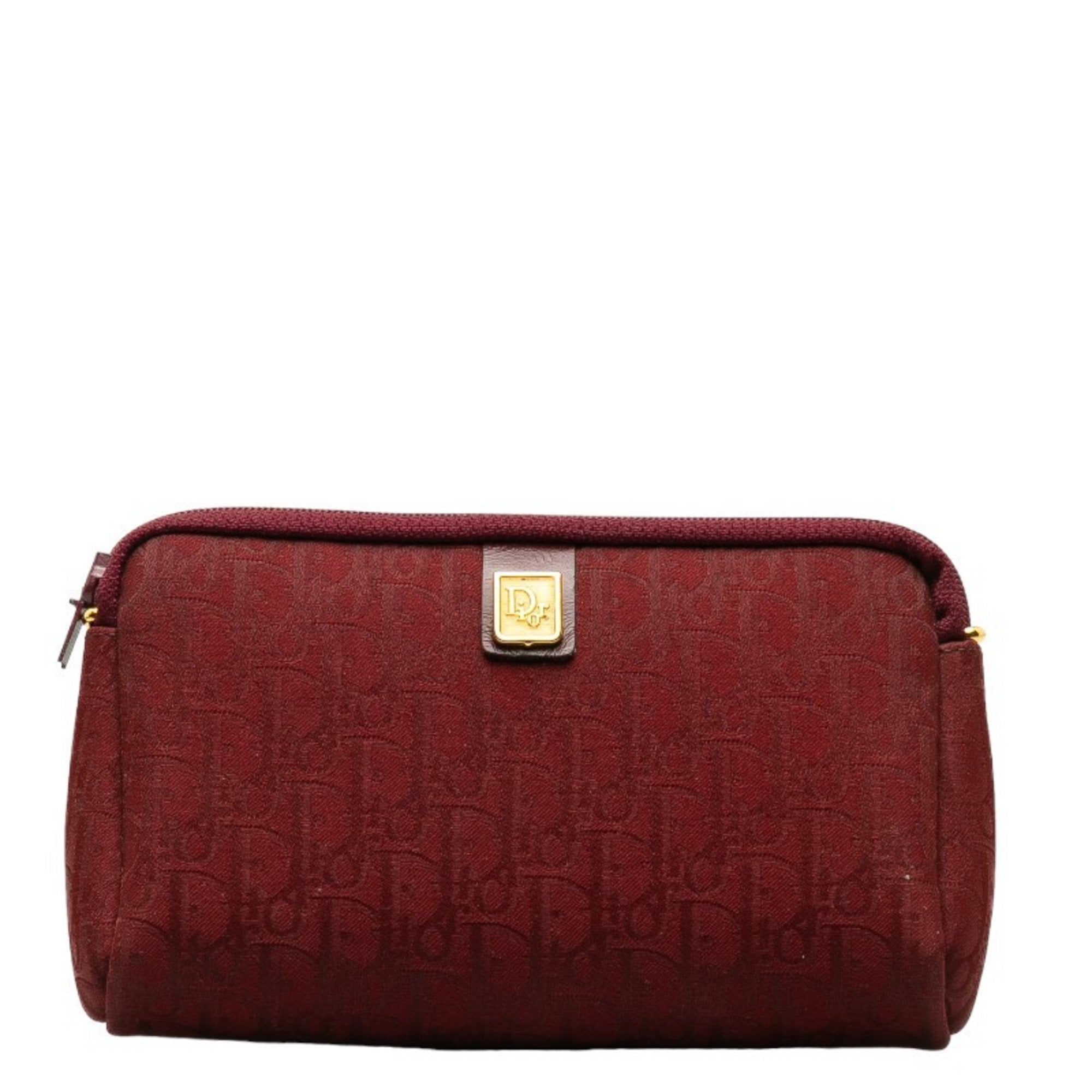Christian Dior Red Color Canvas Leather Pouch ()