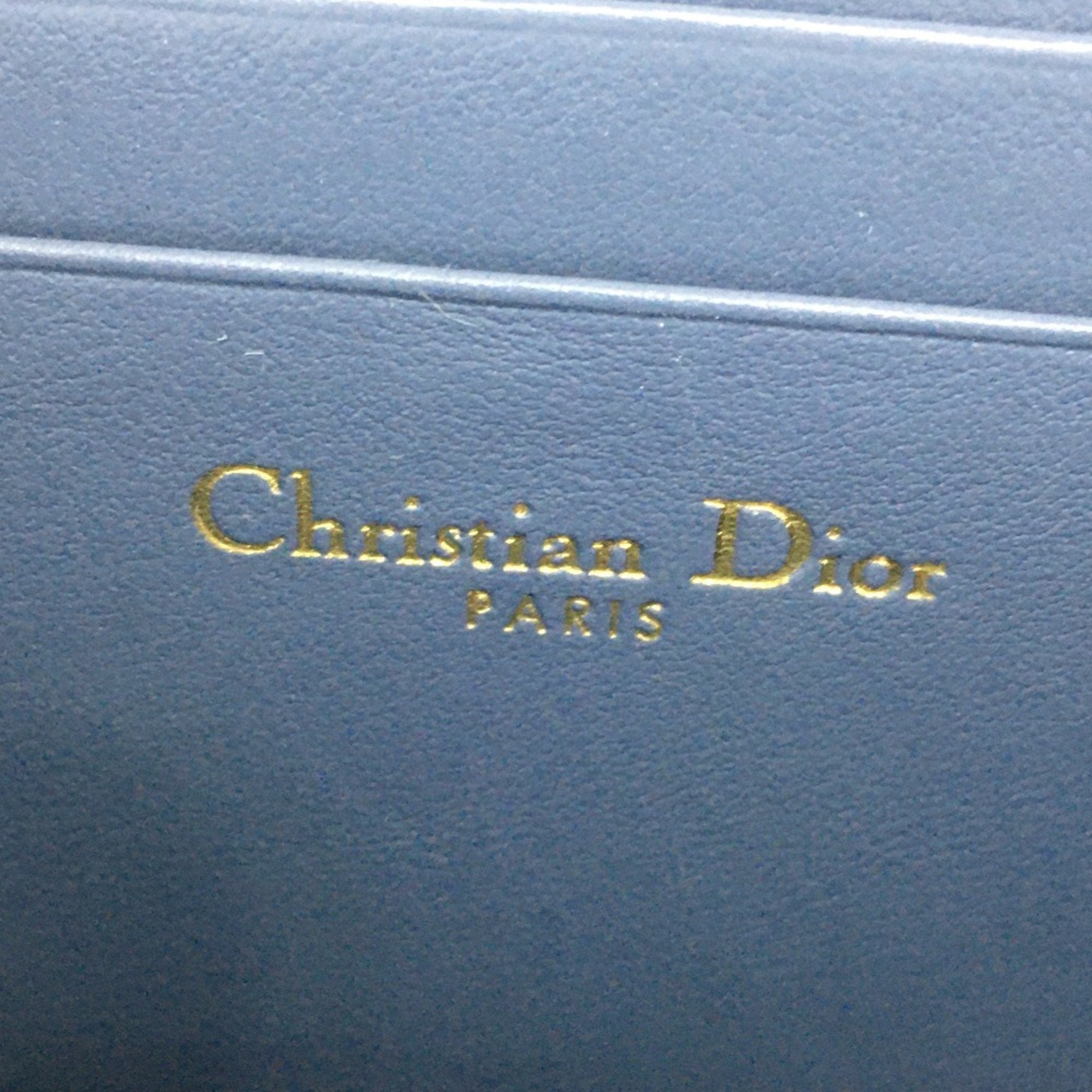 Christian Dior Blue Leather Coin Purse/Coin Case ()