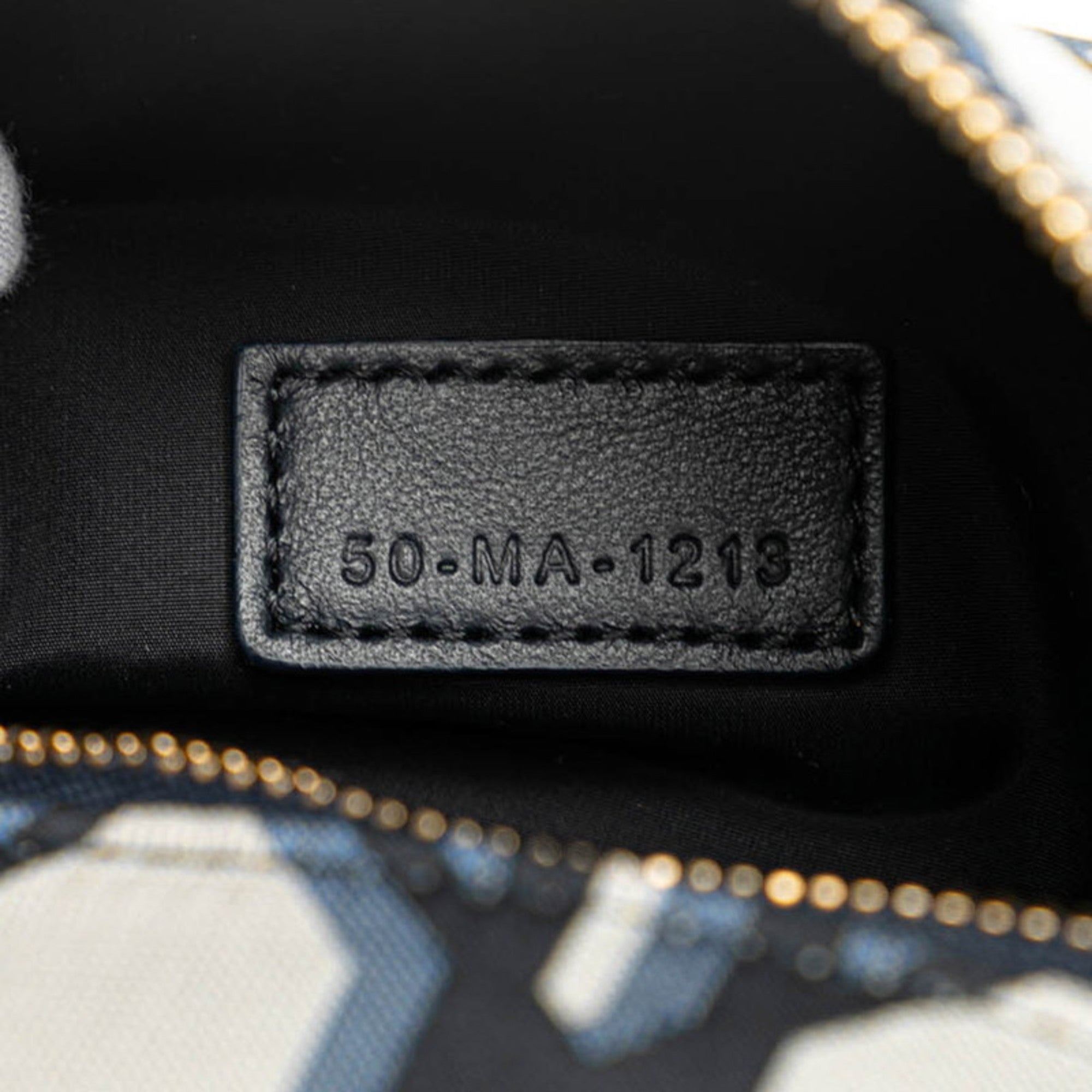 Christian Dior Gray Navy Fabric Leather Pouch ()