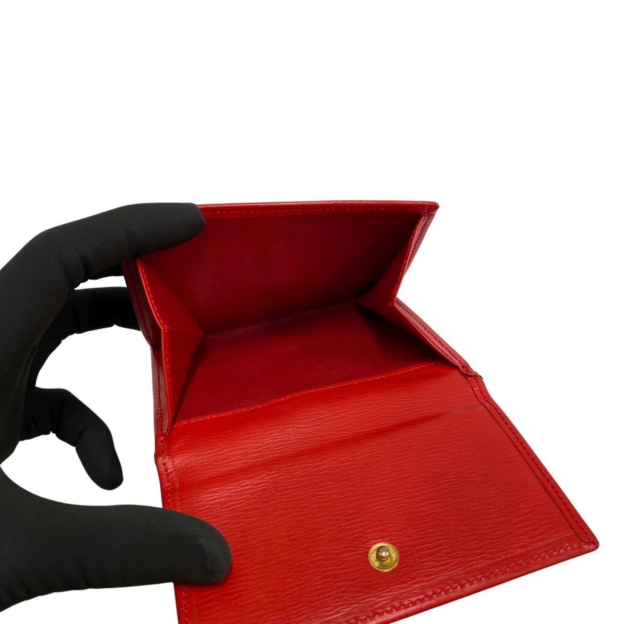 Christian Dior Red Color Leather Wallet (Tri-Fold) ()