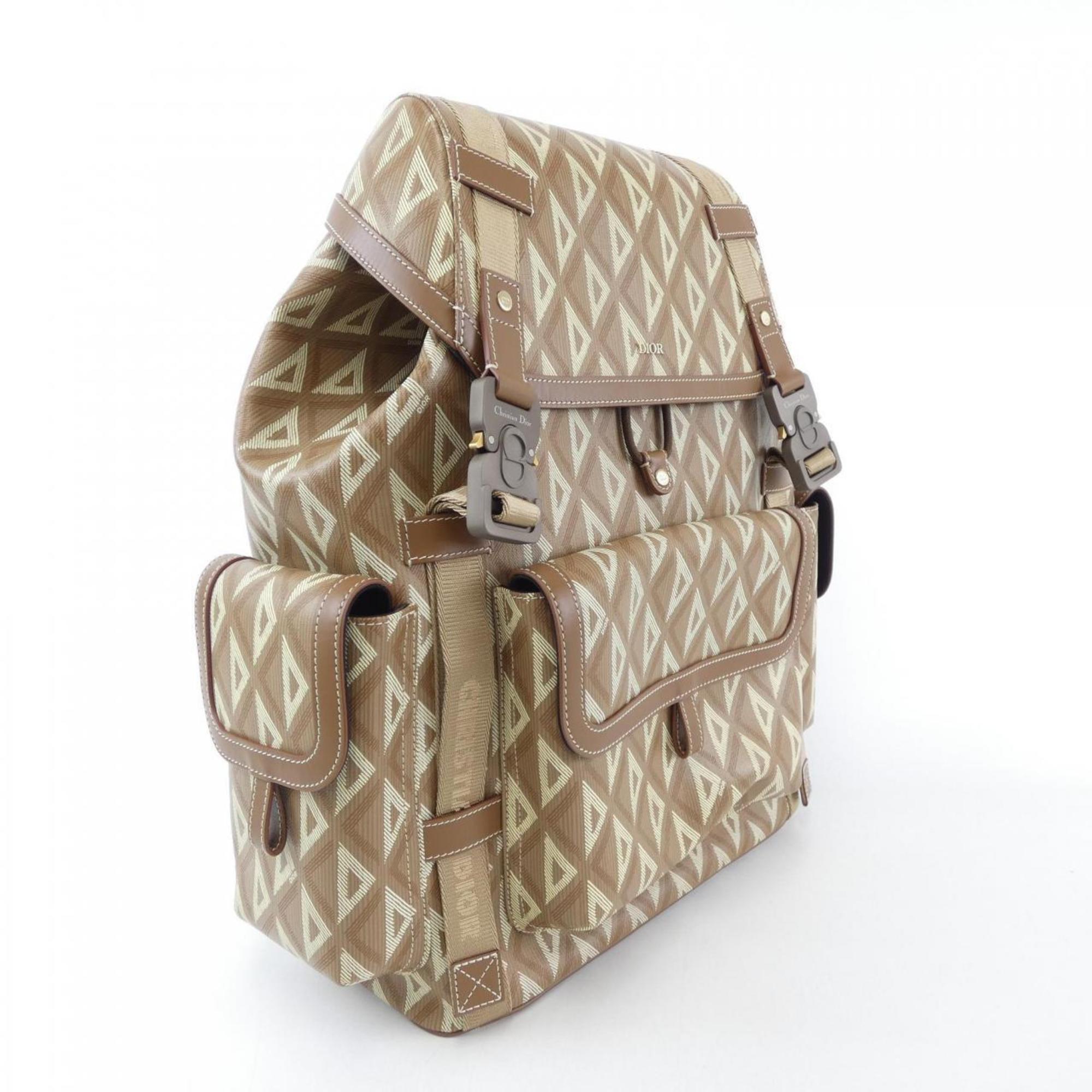 Christian Dior Beige Brown Backpack ()