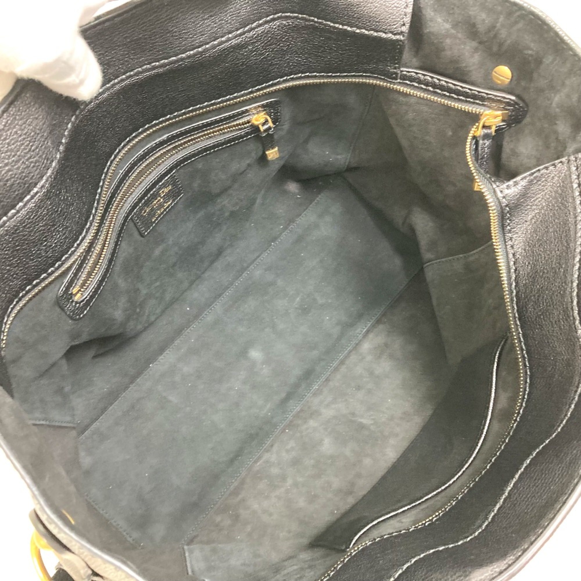 Christian Dior Black Leather Tote Bag ()
