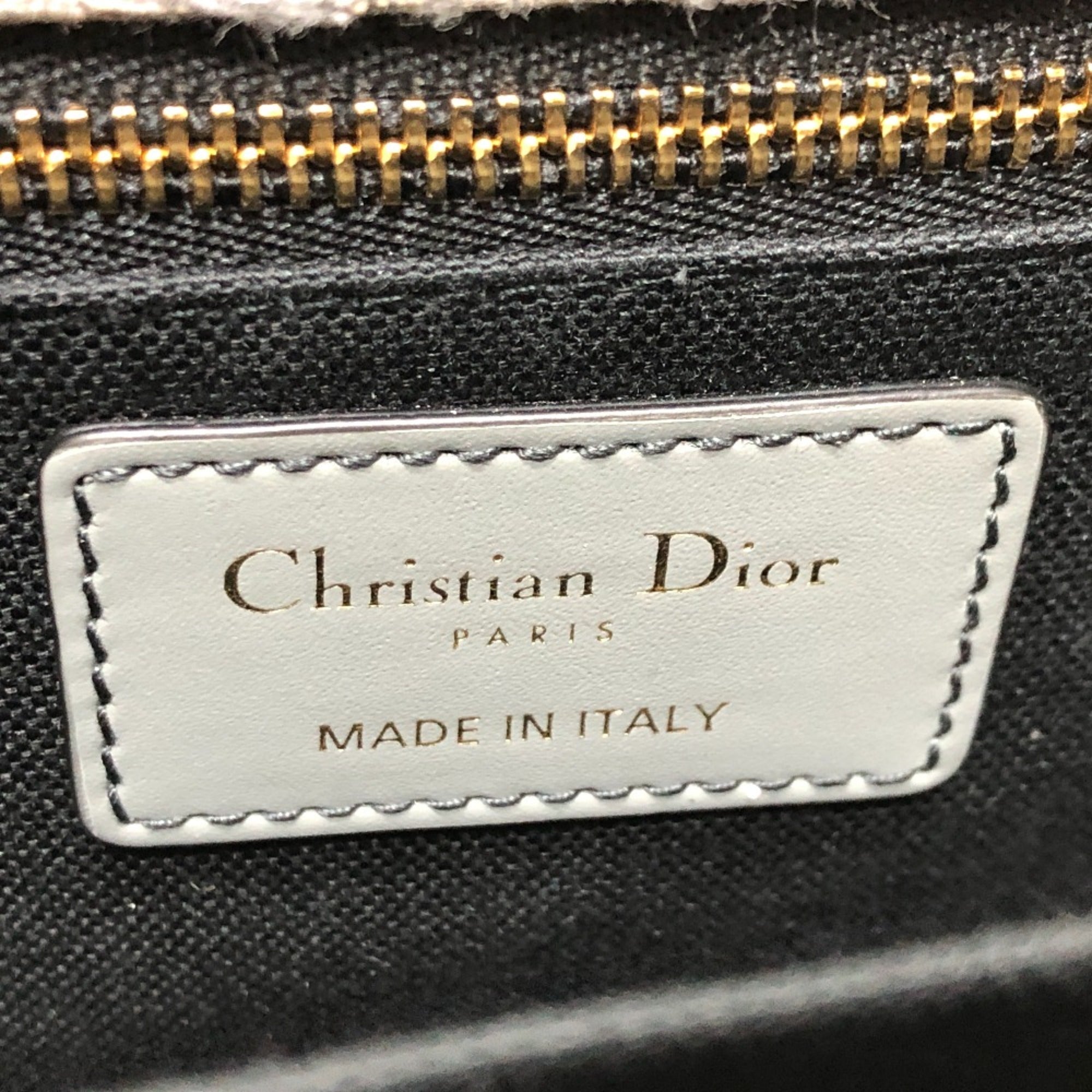 Christian Dior Gray Leather Shoulder Bag ()