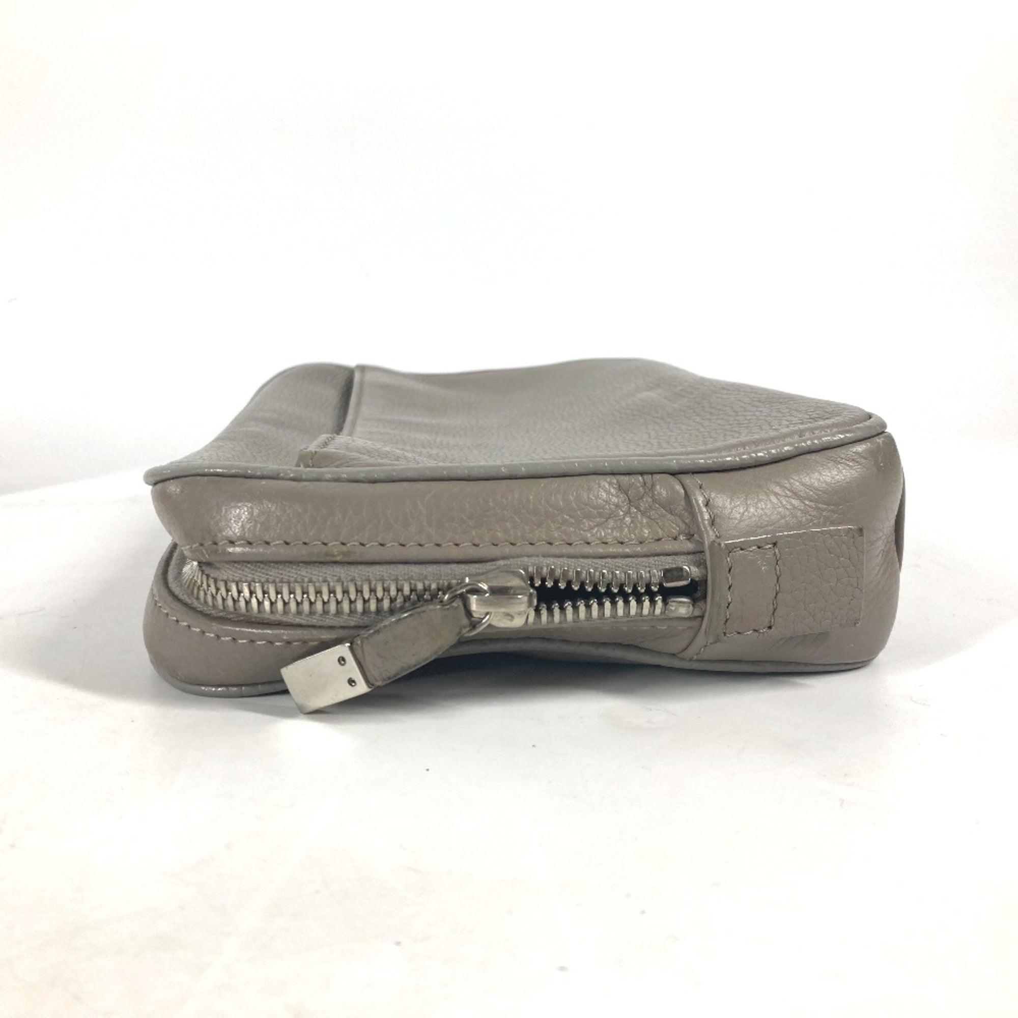 Christian Dior Gray Leather Clutch Bag ()