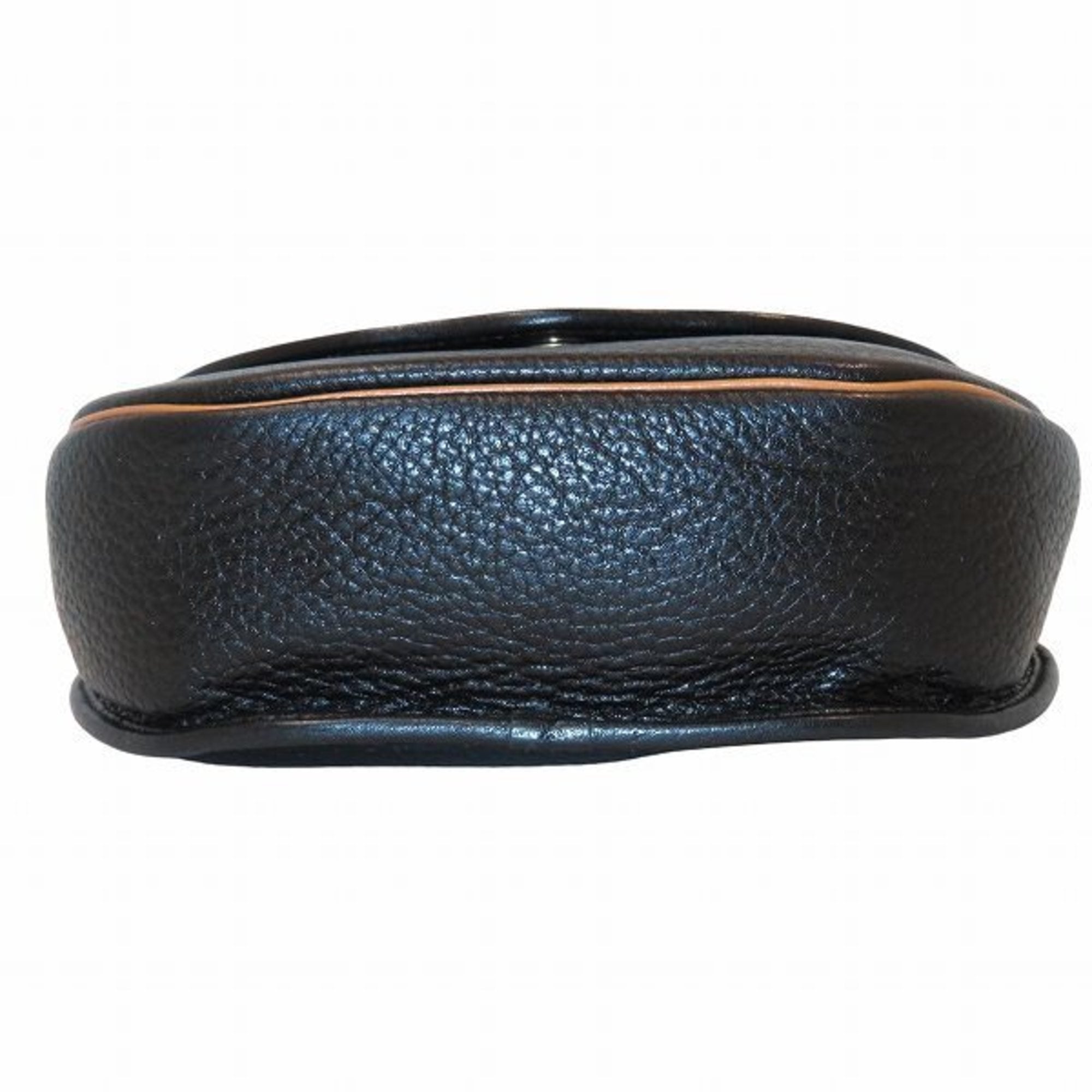 Christian Dior Black Brown Leather Shoulder Bag ()