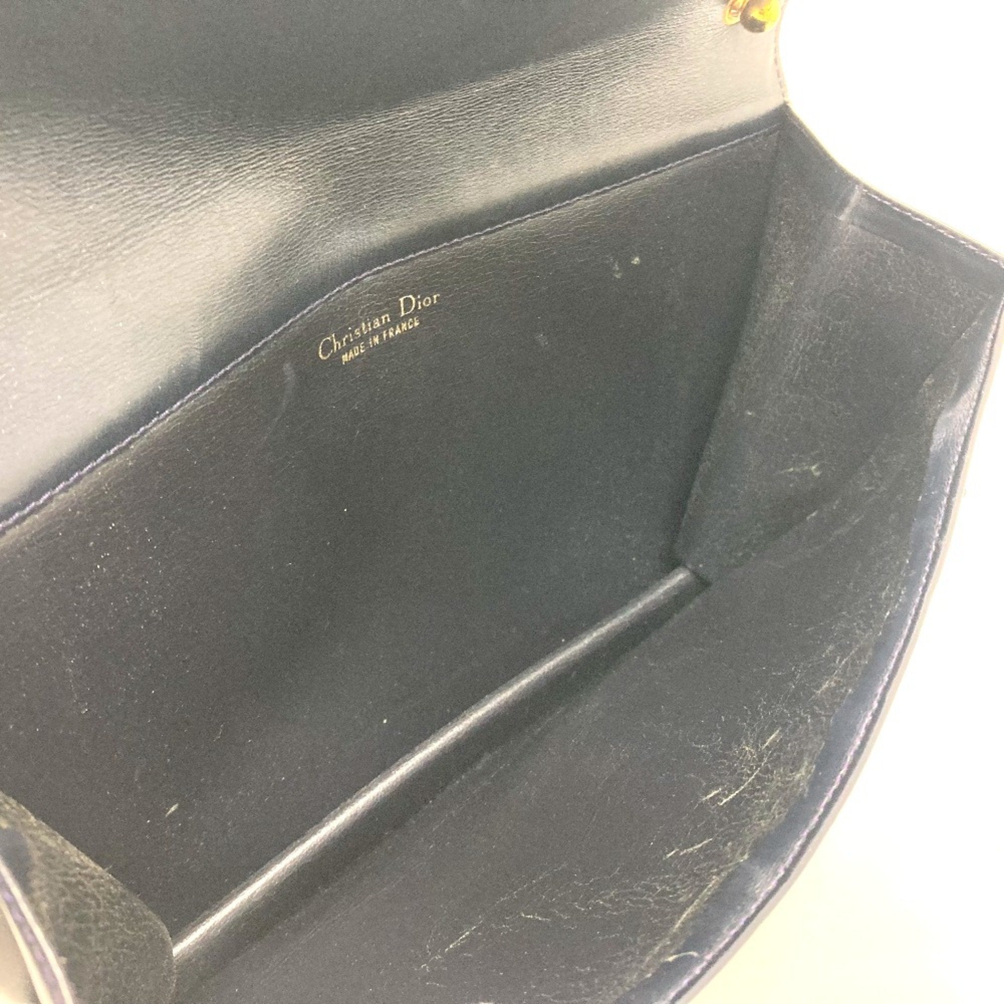 Christian Dior Navy Leather Shoulder Bag ()