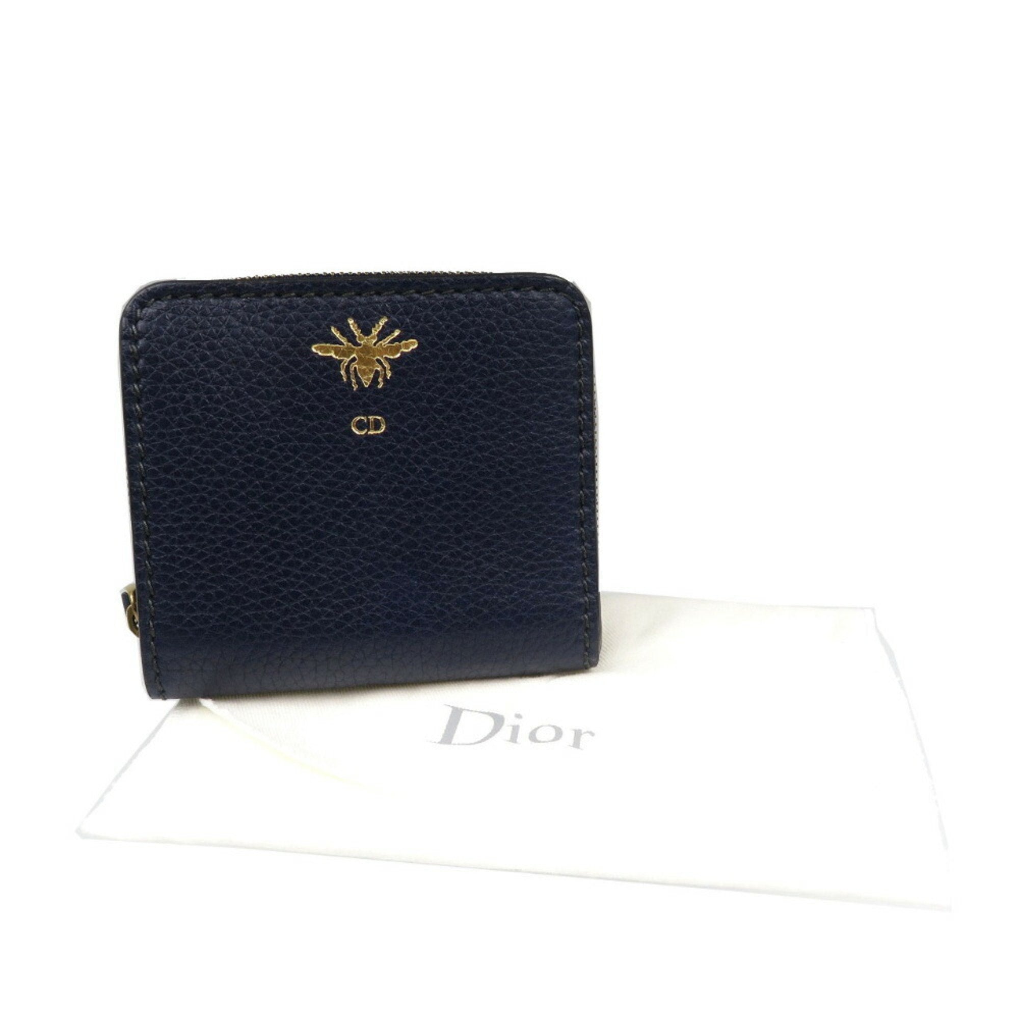Christian Dior Navy Leather Wallet (Bi-Fold) ()